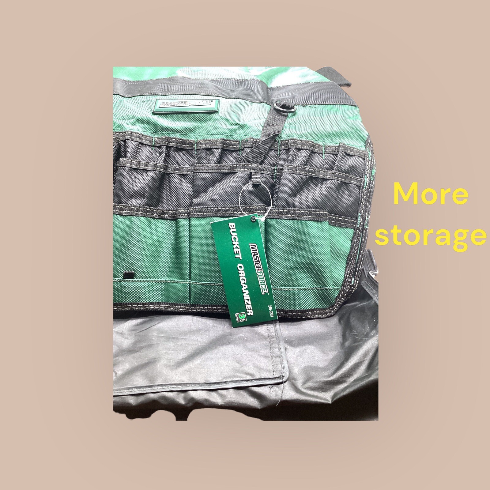 Master Force Bucket Organizer, Heavy Duty Fabric, Exterior Dividers For Organiza