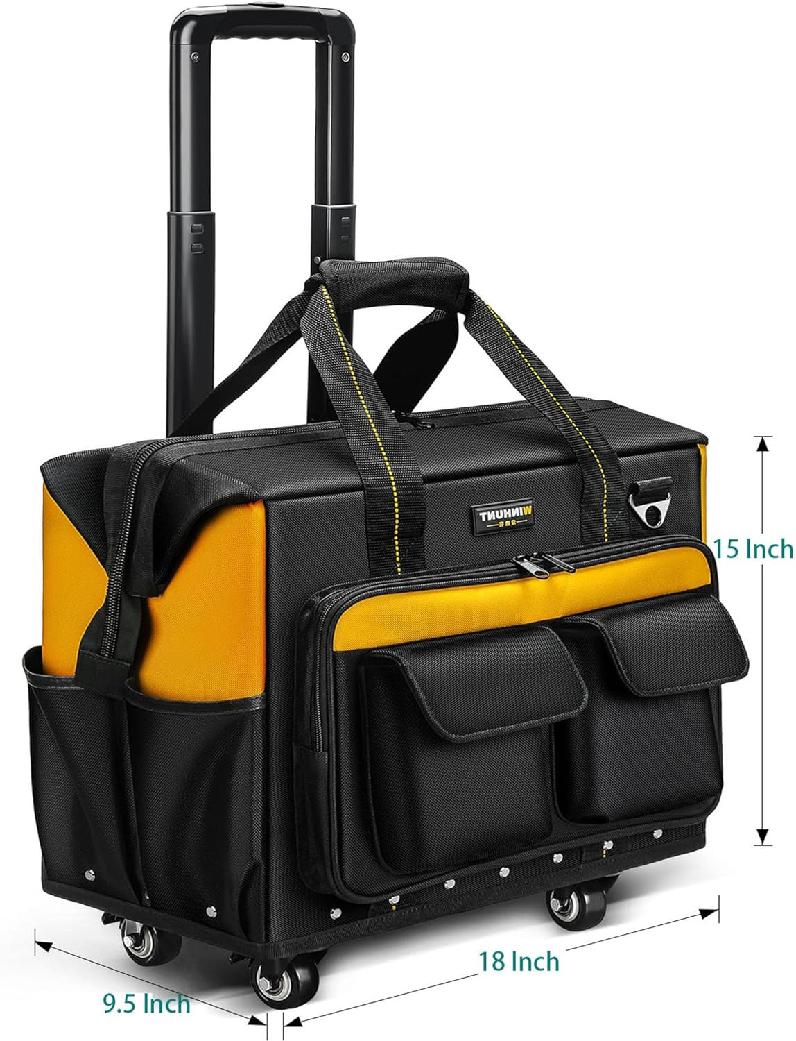 Roller Tool Bag with Four Spinner Wheels, Portable Large Rolling Tool Bag with S