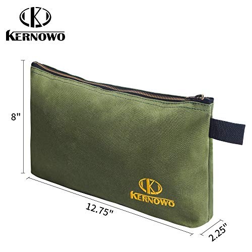 Premium Canvas Tool Pouch Zipper Bag,Small Tool 12.75 inch Army Green