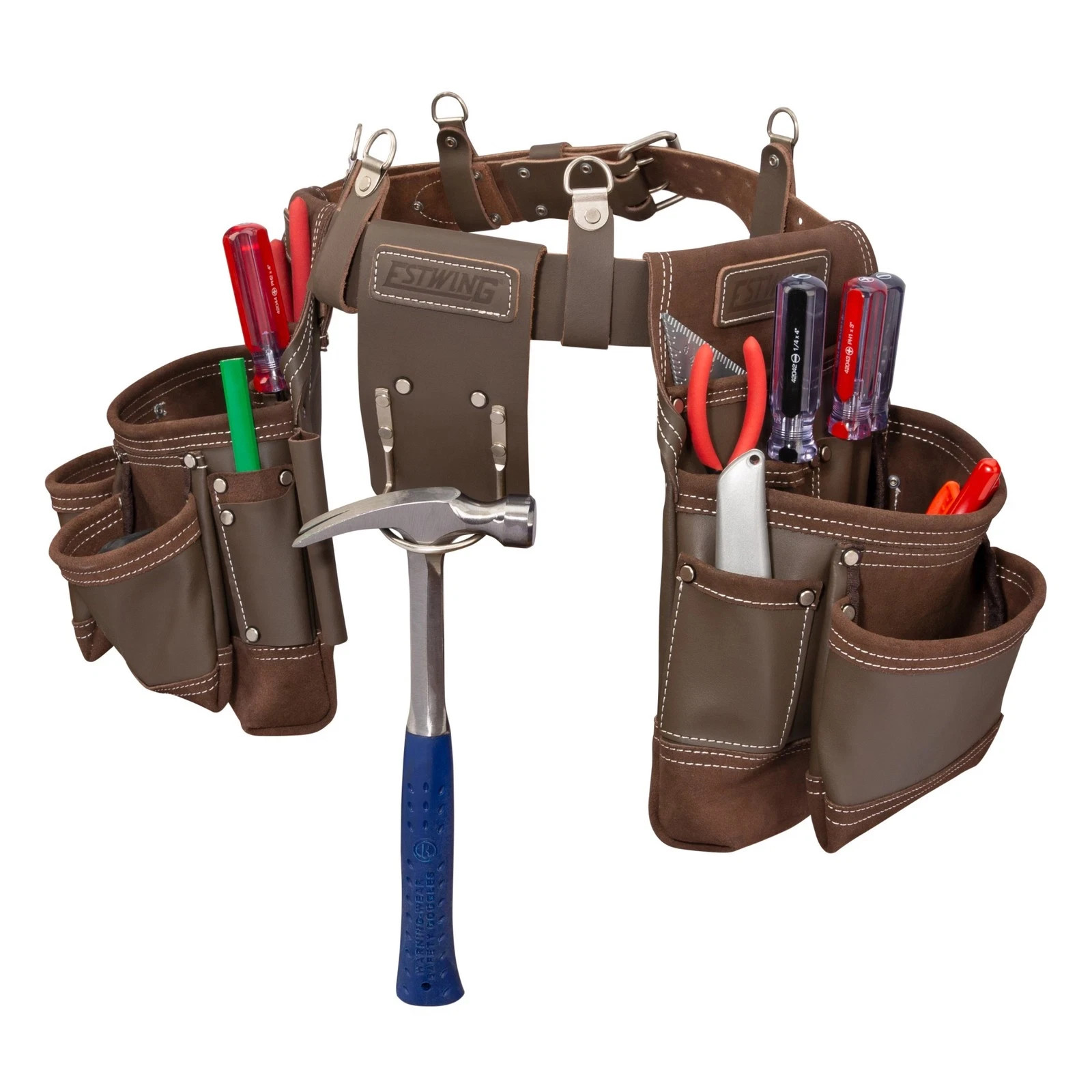 Estwing 14 Pocket Leather Framer’s Tool Belt Pouch Apron Set ~ New in Package
