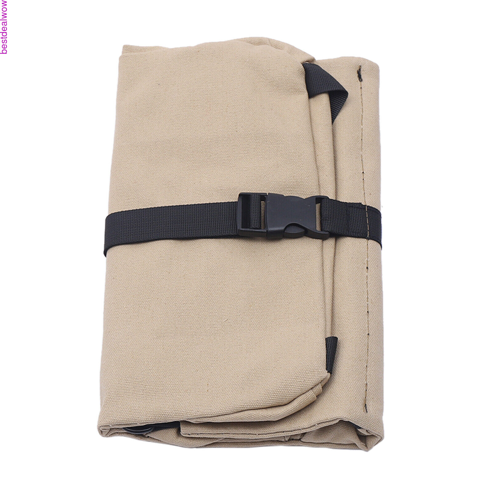 Roll Up Tool Organizer Wrench Storage Pouch 5 Pockets Mechanics Wrap Bag Brown