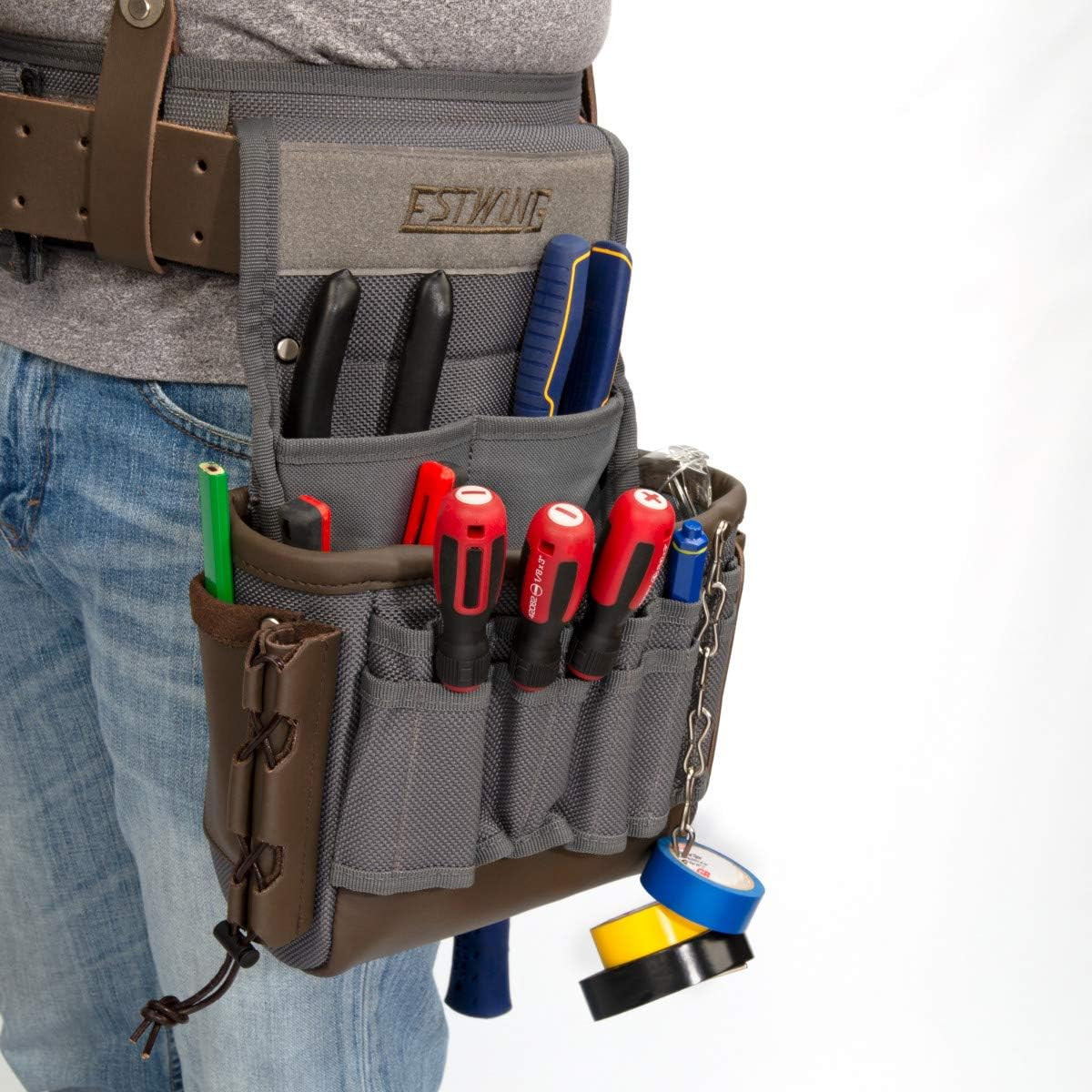 13-Pocket Electrician’S Tool Rig, Durable Construction, Cooling Mesh-Padded Susp