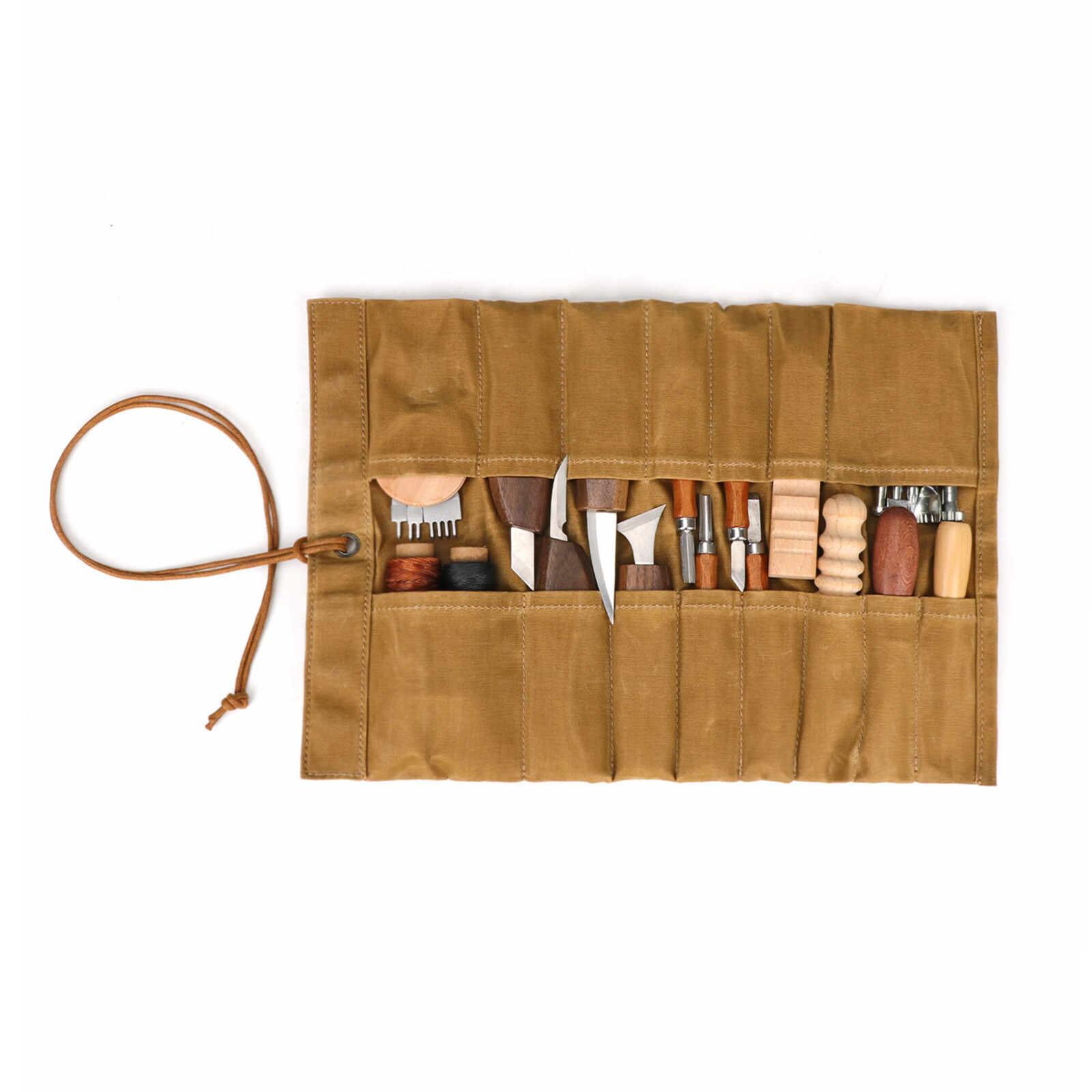 Roll up Canvas Tool Carry Holder Carving Knife Organizer Bag Handy Pouch