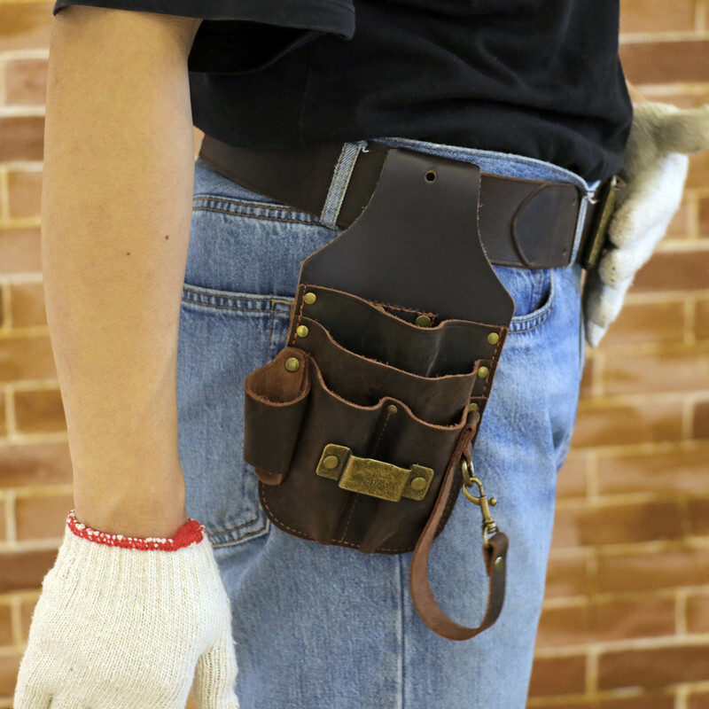 TOURBON Leather Workshop Heavy Duty Tools Belt Holster Utility Electrician Pouch