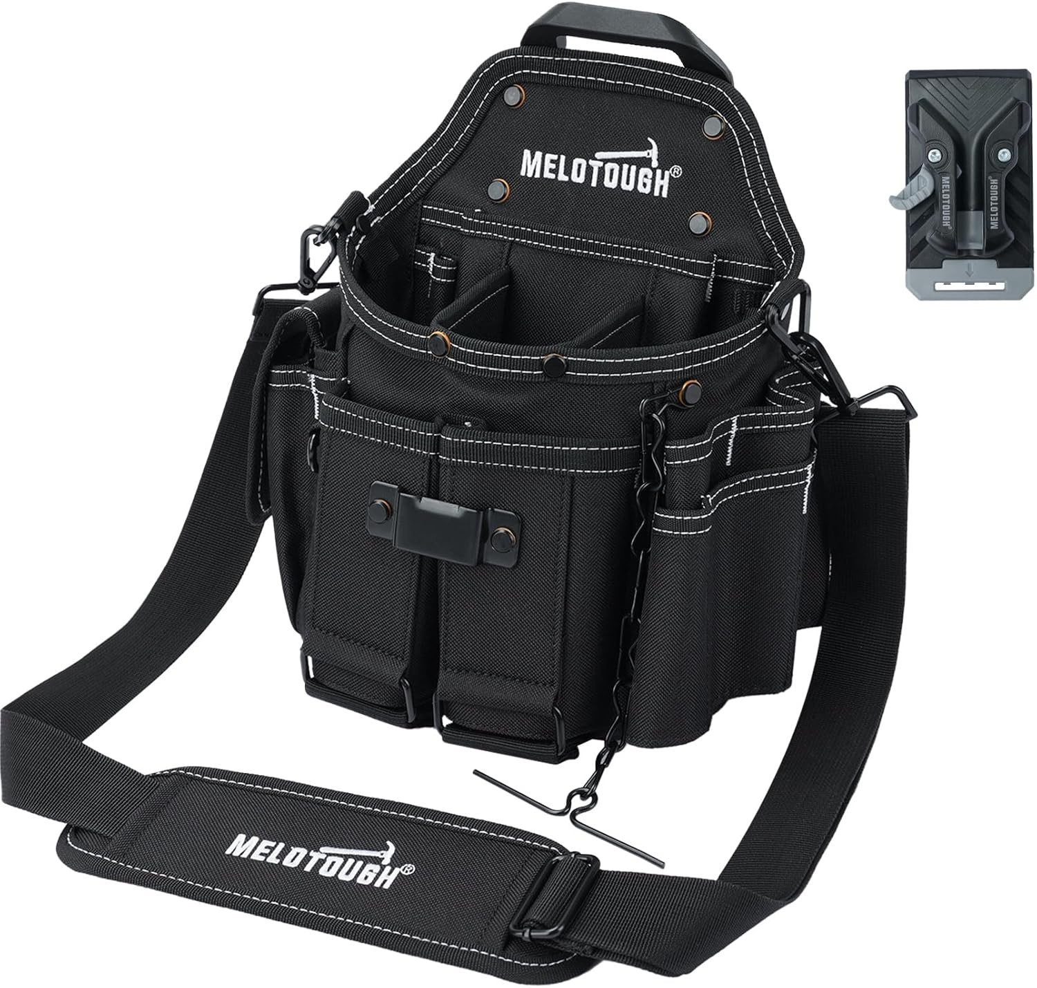 Professional Small Electrician Tool Pouch for Tool Belt Pockets with Belt Clip A