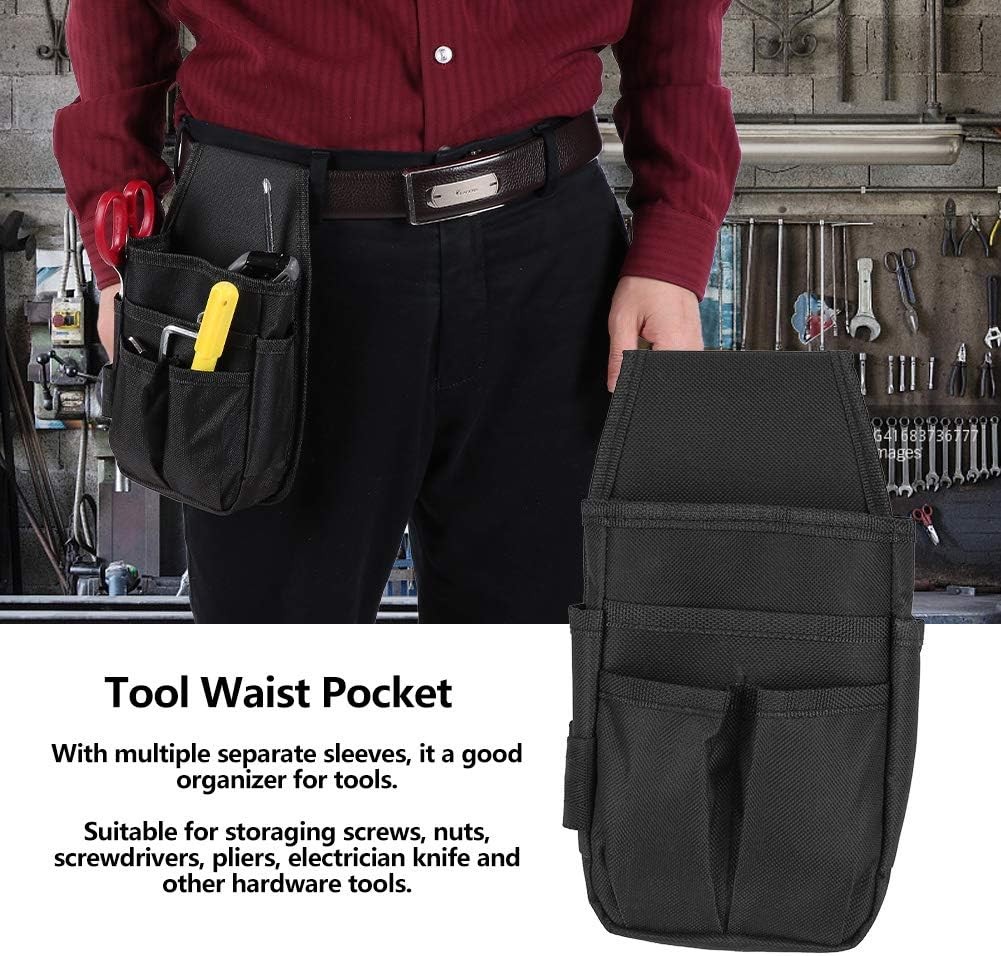 Electrician Tool Waist Bag with Multiple Pockets — 600D Polyester, 13.5x25cm