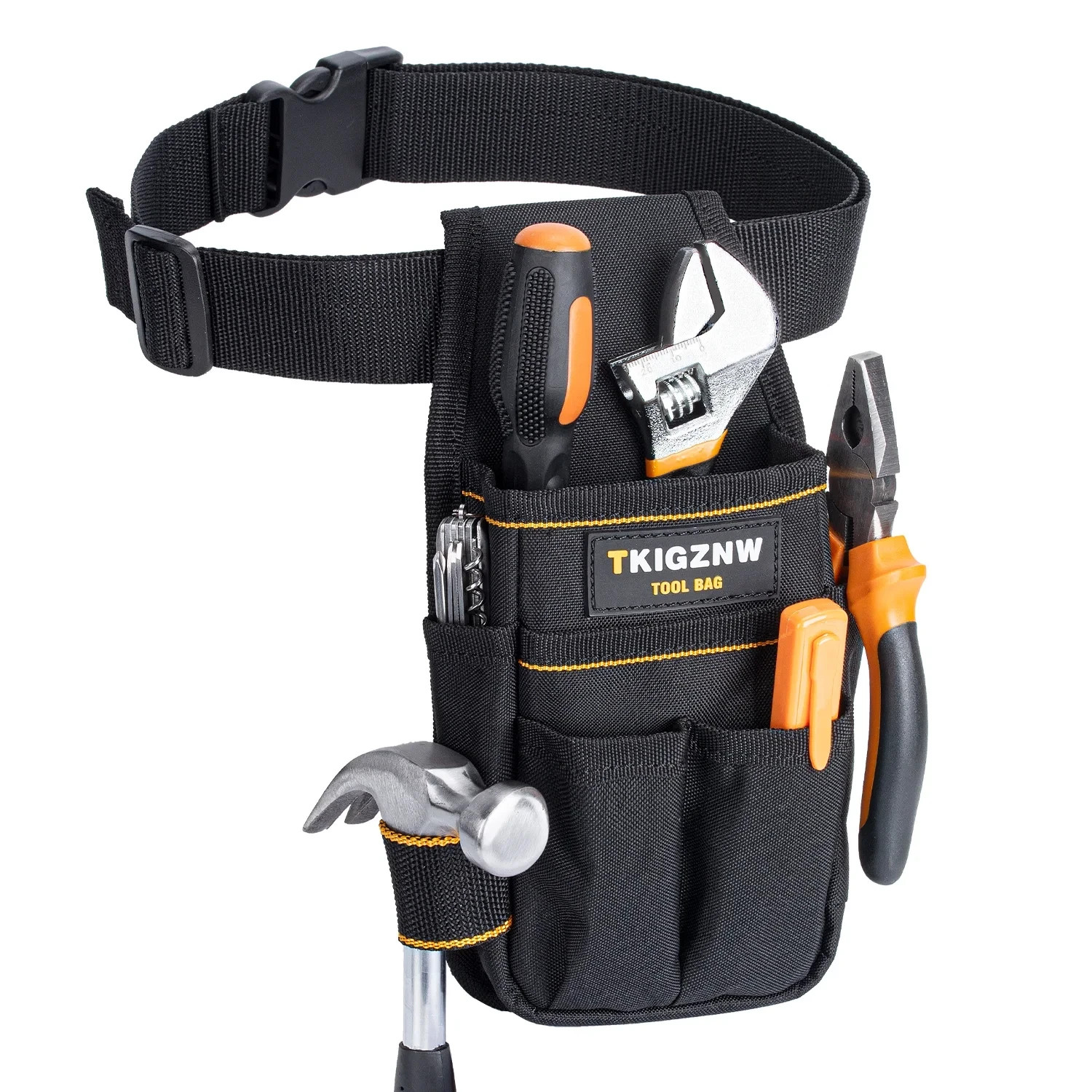 Heavy Duty Tool Pouch Waist Belt Organizer with 6 Pockets & 9 Screwdriver Loops