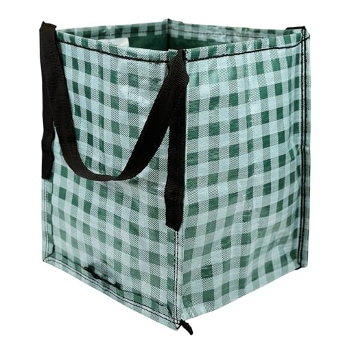 DURASACK REMOVABLE STORAGE TOTE BAG – 22-GALLON POLYPROPYLENE – GINGHAM GREEN