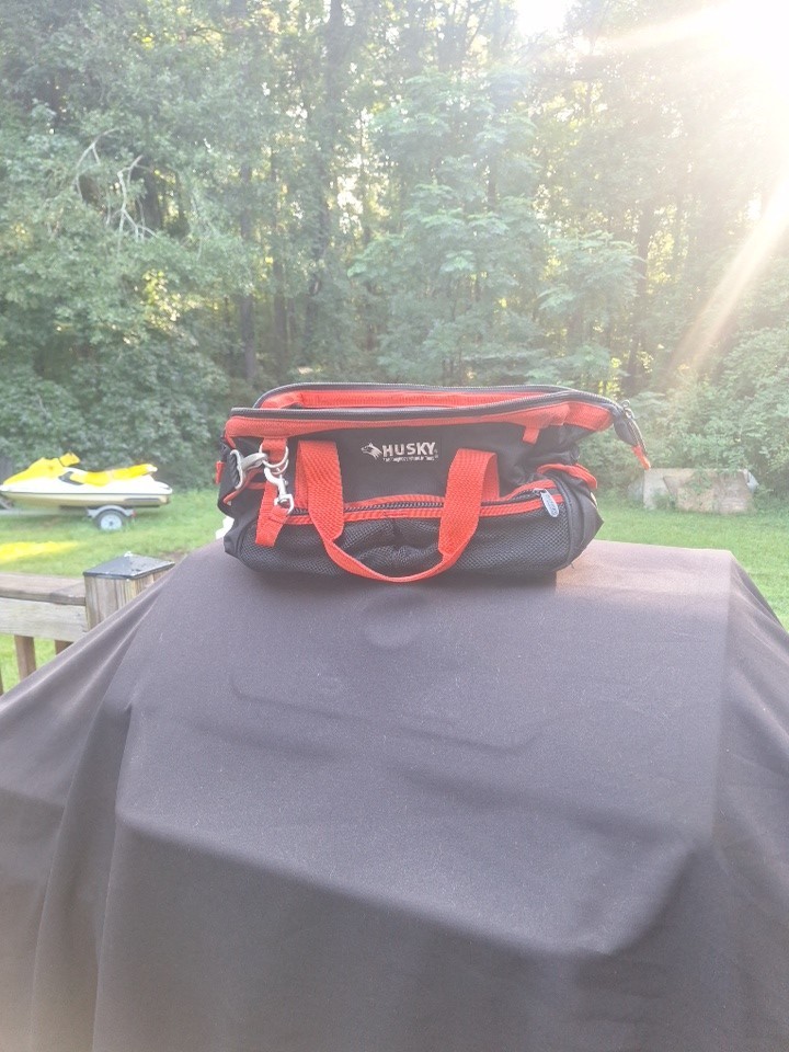Husky The Toughest Name In Tools Heavy Duty Tool Bag with Zipper and Handle USA