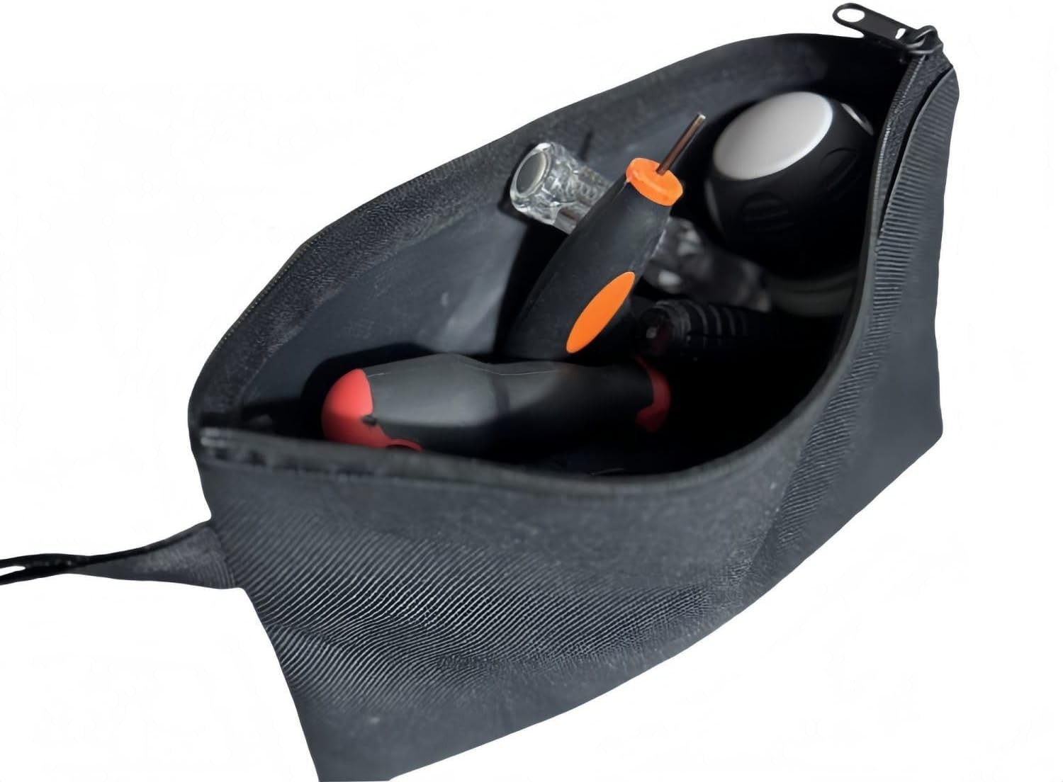 2 Pack Small Tool Pouch with Zipper Oxford Fabric Organizer Bag Black