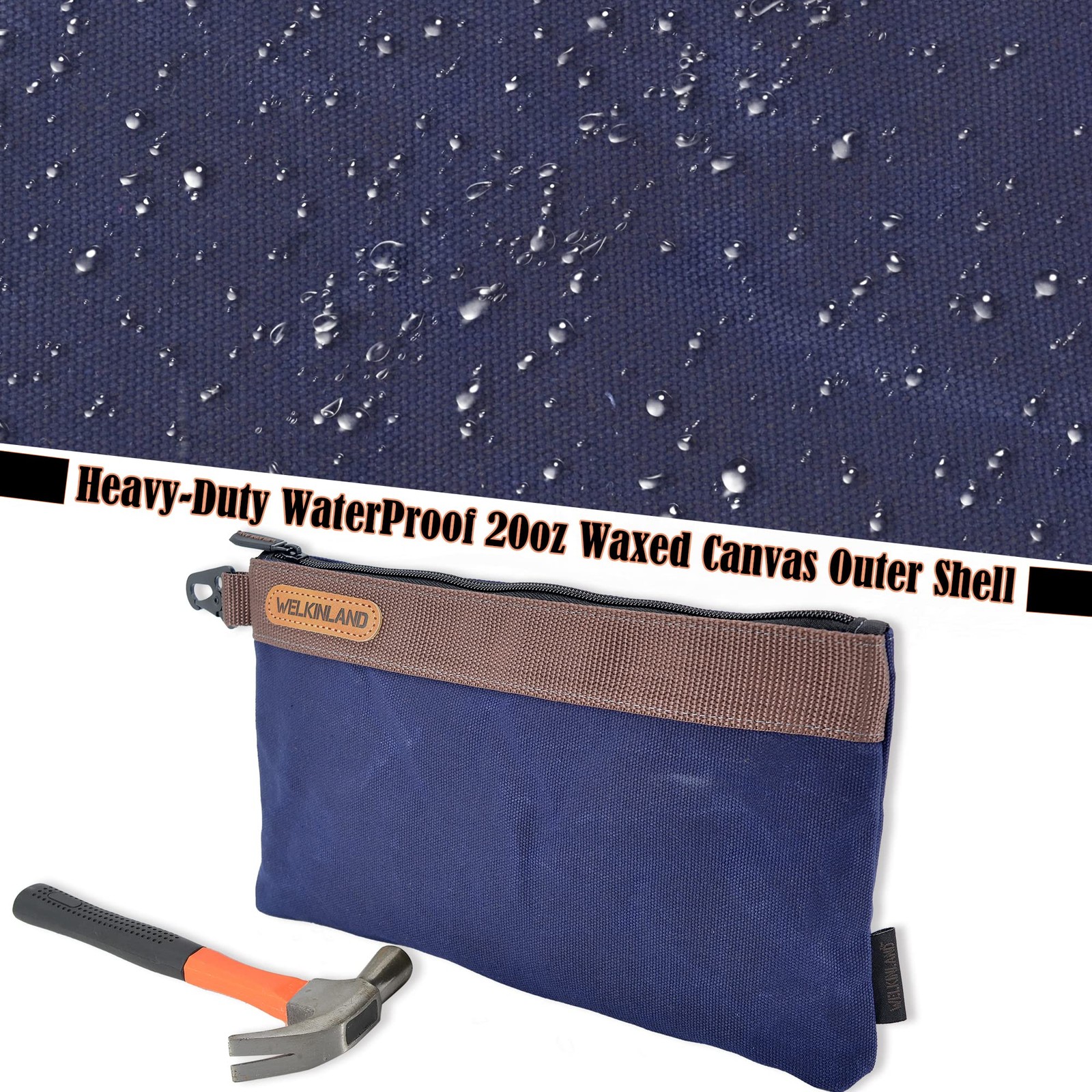 WELKINLAND Heavy-Duty Canvas Tool pouch, 4PCS Tool pouches, 12 Tool pouch, Waxed