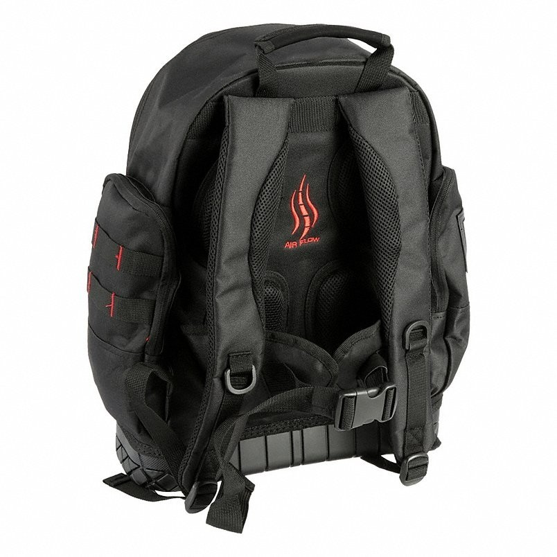 WESTWARD 32PJ49 Heavy Duty Tool Backpack Bag 19 Pockets Polyester Black NEW