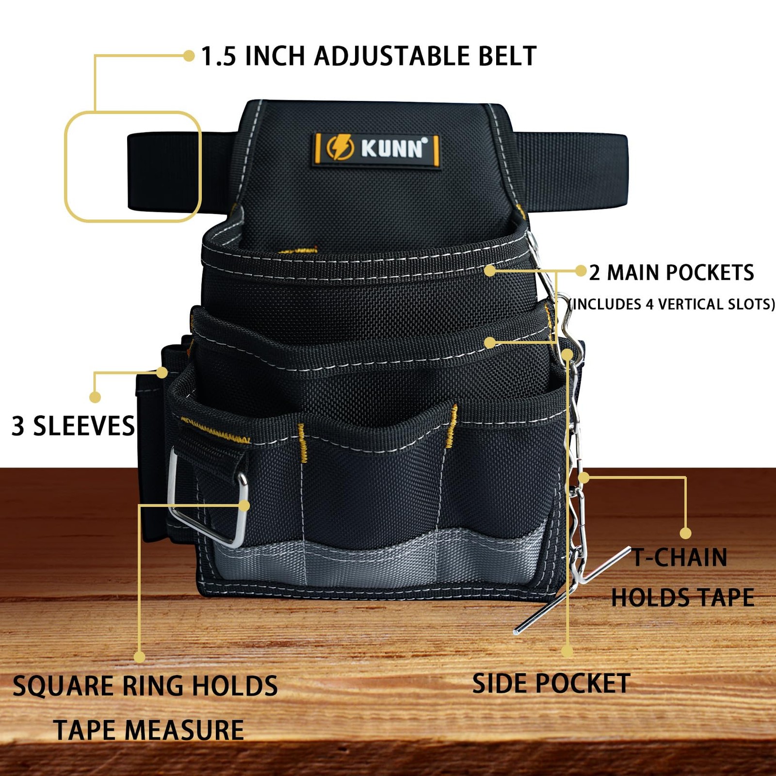 Electrician Tool Pouch,1680D Durable Tool Pouches with Belt Clip,Small Profes…