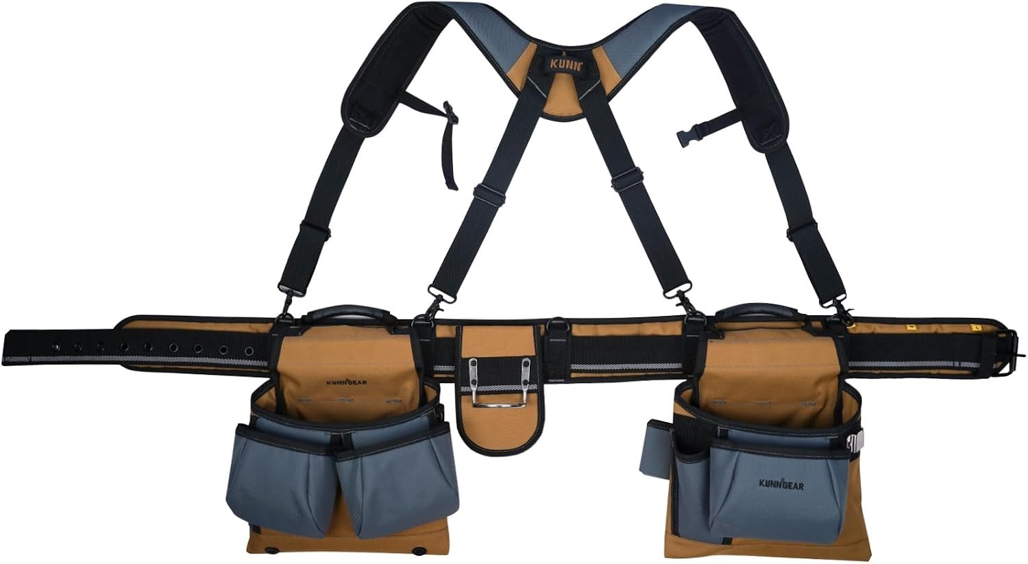 Durable Adjustable Carpenter Tool Rig – Khaki Belt with 6 Pockets (Up to 50 in)