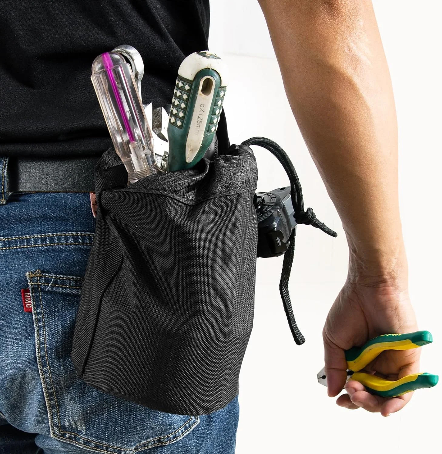 Nail/Screw Work Pouch, Metal Clip-On Tool Pouch for Tools Screws and Nails