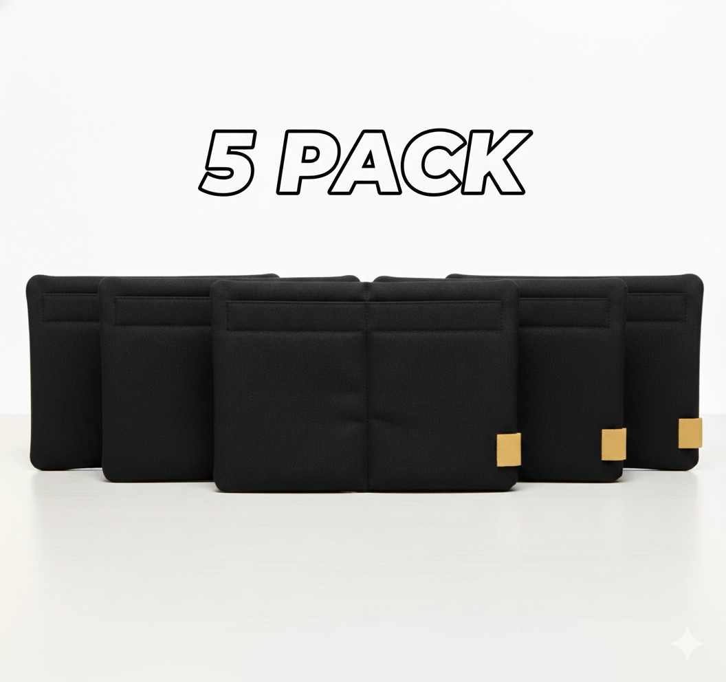 Small Pouch with Divider, Soft Interior, and Self Fastener 6.5″x5″ (5 pack)
