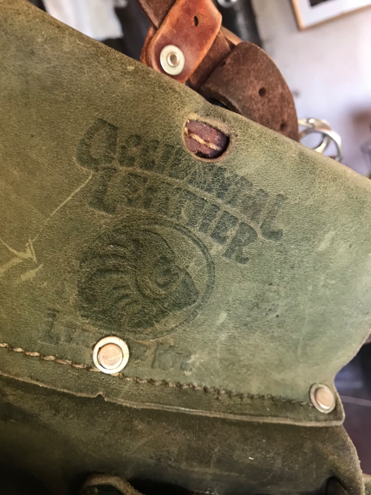 Vintage Occidental Leather Green Carpenter/Framer Tool Bags