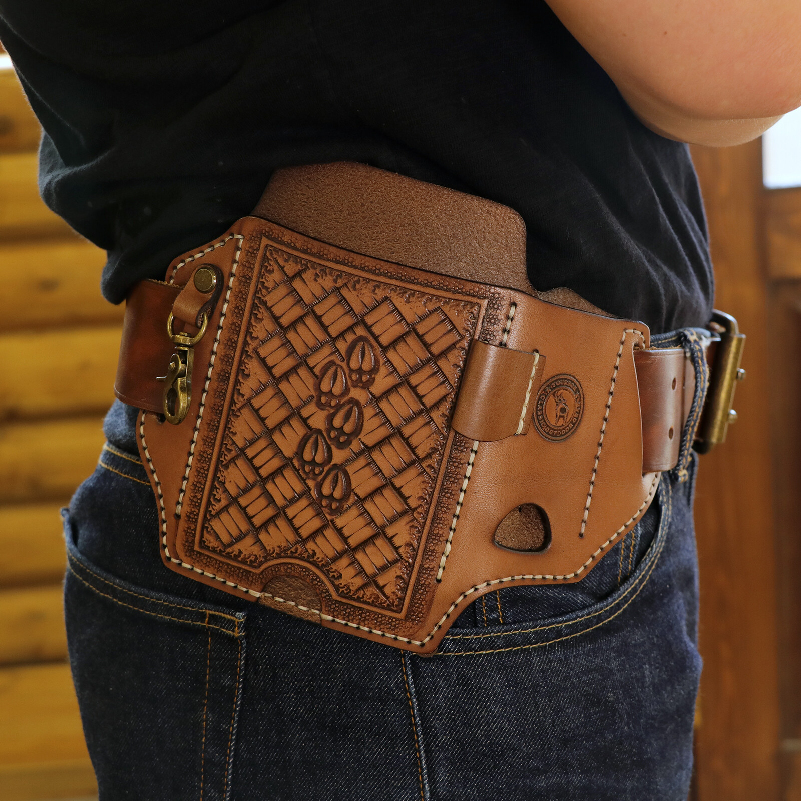 Leather Cell Phone Case Pouch Carry Holster Belt Knife Sheath Pen Holder