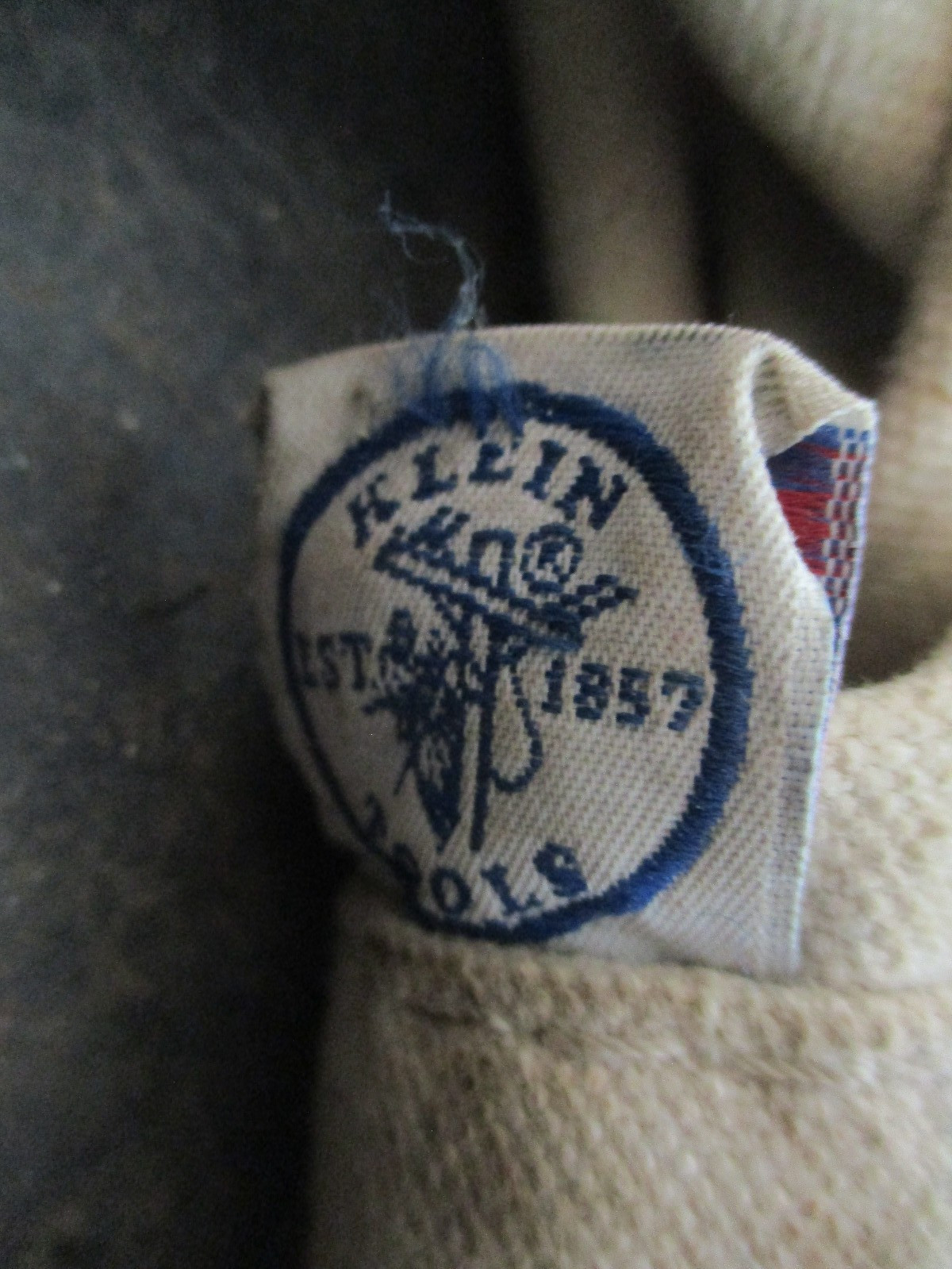 Vintage Klein Tools 5109 Canvas Leather Bucket Lineman Tool Bag Rope Handle