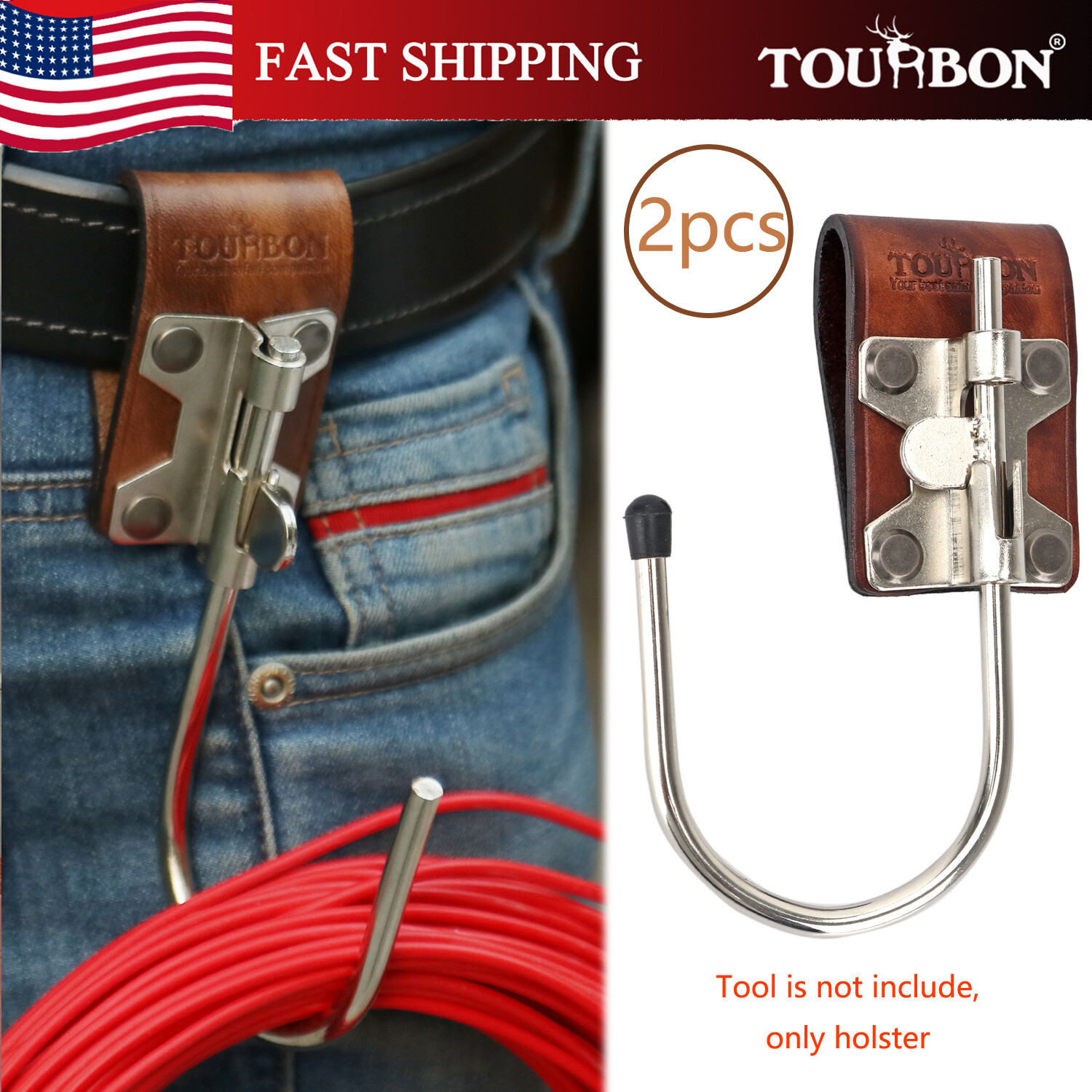 TOURBON 2 Packs Wire/Power Drill/Saws Carry Belt Holster J Hook US-Special offer