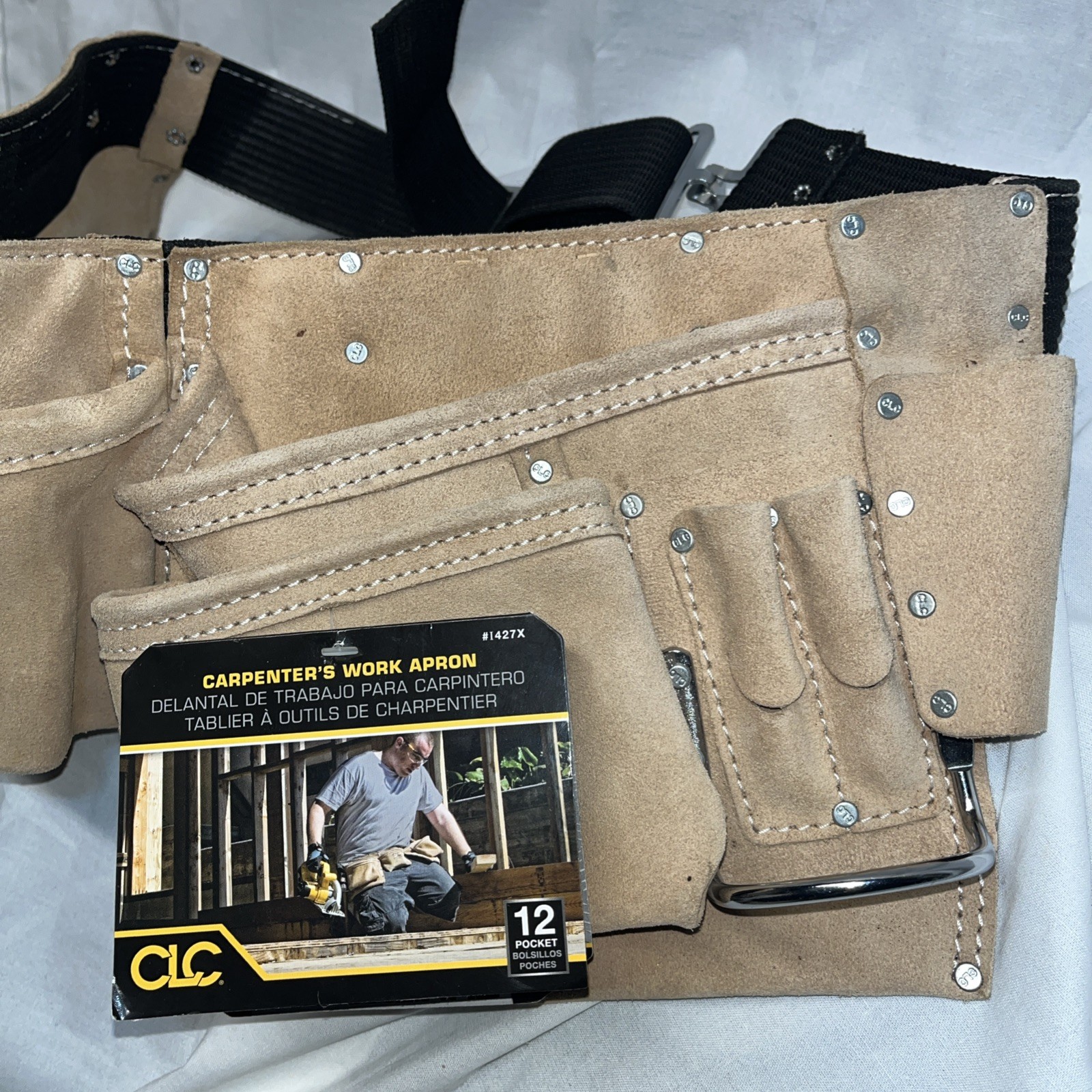 CLC I427X Heavy Duty 12 Pocket Leather/Suede Carpenter’s Work Apron New