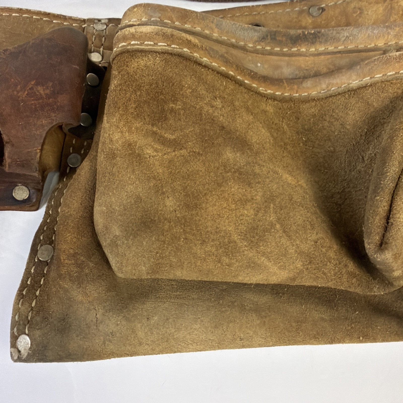 Nicholas Heavy Split Cowhide Tool Belt USA Made Sturdy Vintage Carpenters Belt