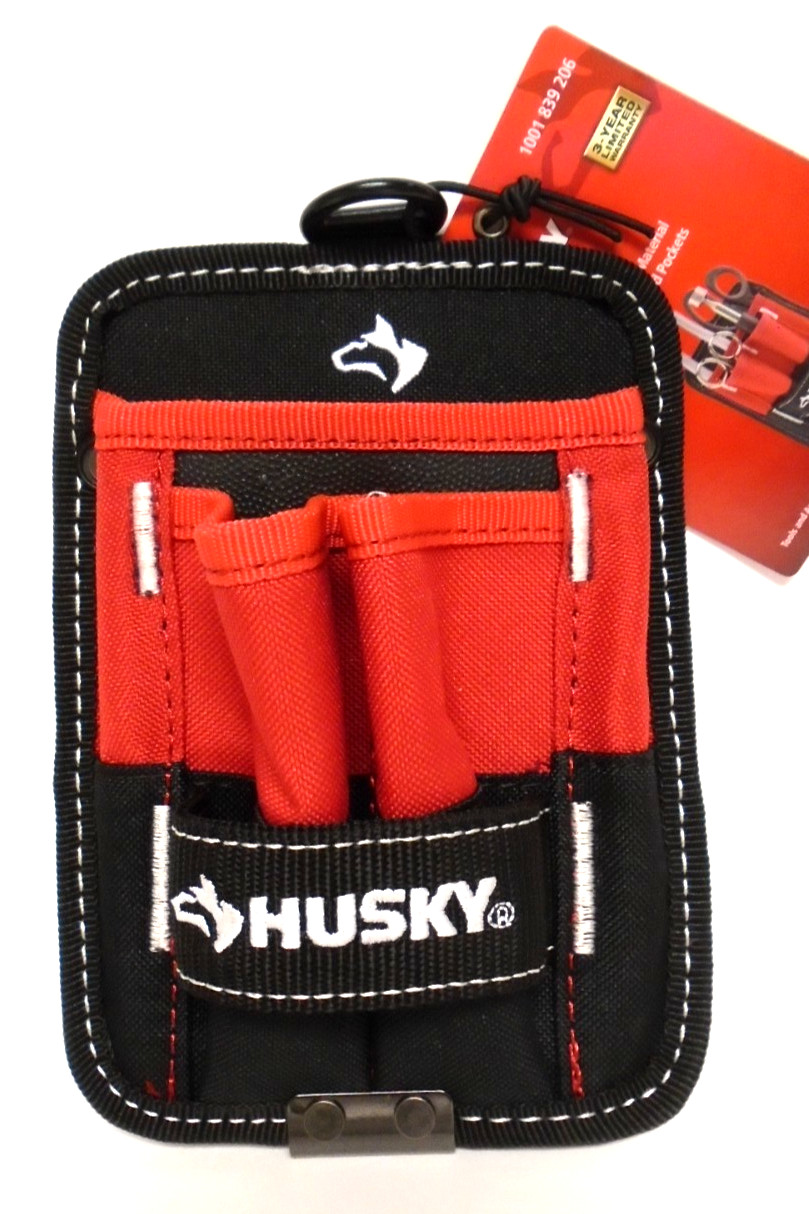 HUSKY 5 Inch 3 Pocket Pouch with Belt Clip 600 Denier Heavy Duty Free Shipping