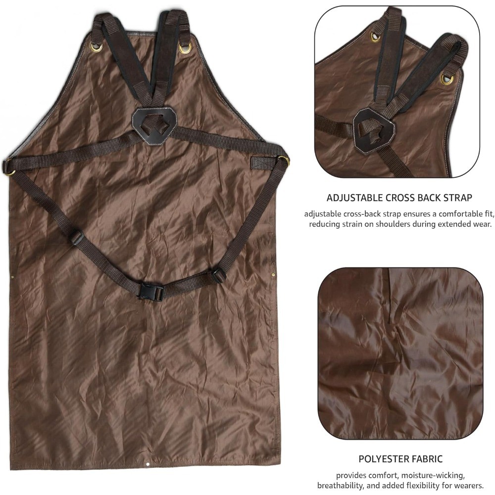 Heavy Duty Brown Woodworking Tool Apron M-XXL for Carpenter Blacksmith