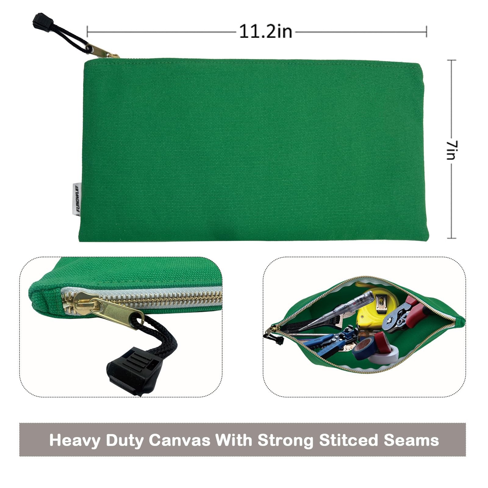 8 Pack Canvas Tool Bag Zipper Pouch – Heavy Duty 16 oz. Canvas Tools Utility …