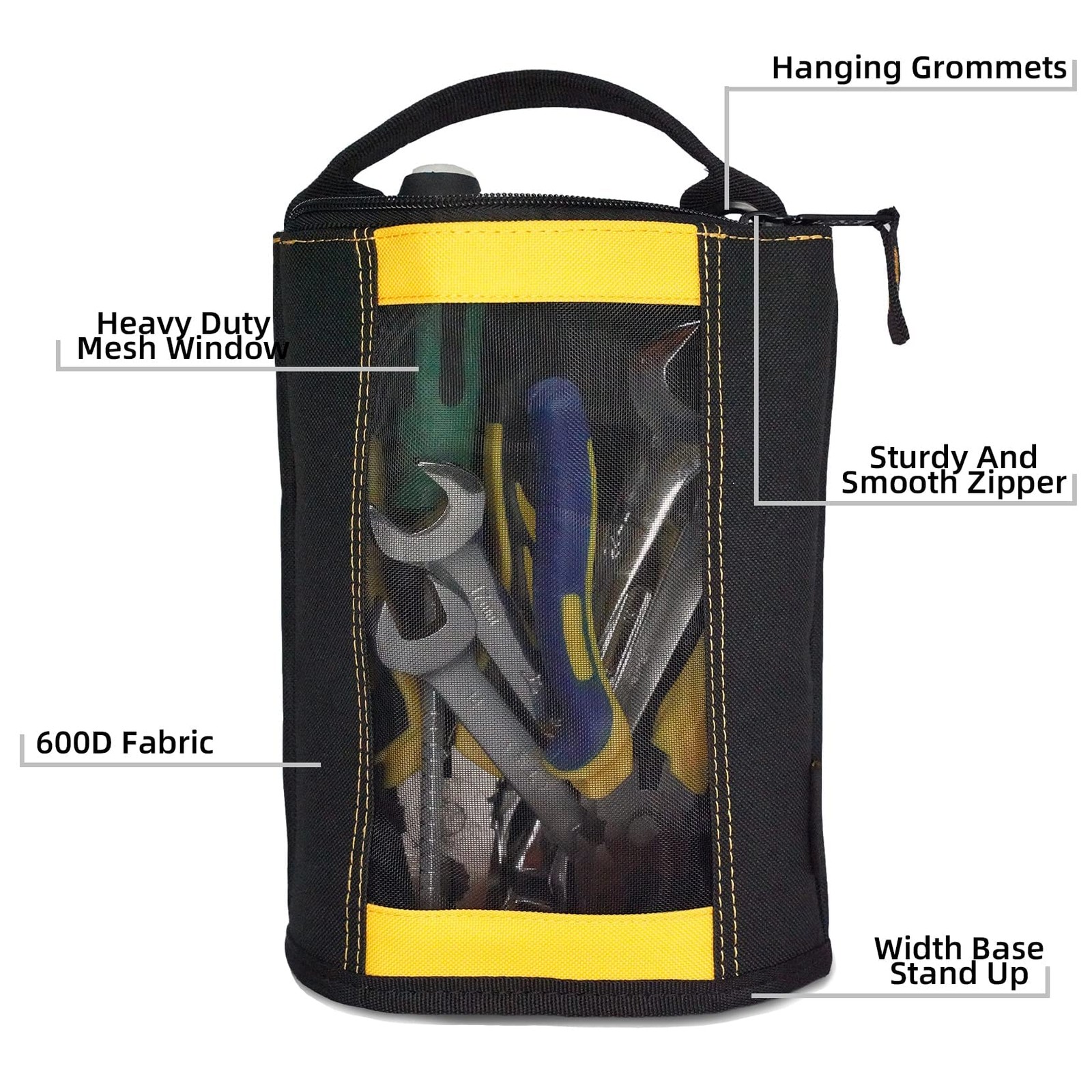 MELOTOUGH Canvas Zipper Tool Pouch Zipper Bag -Fastener bag with Mesh Window and