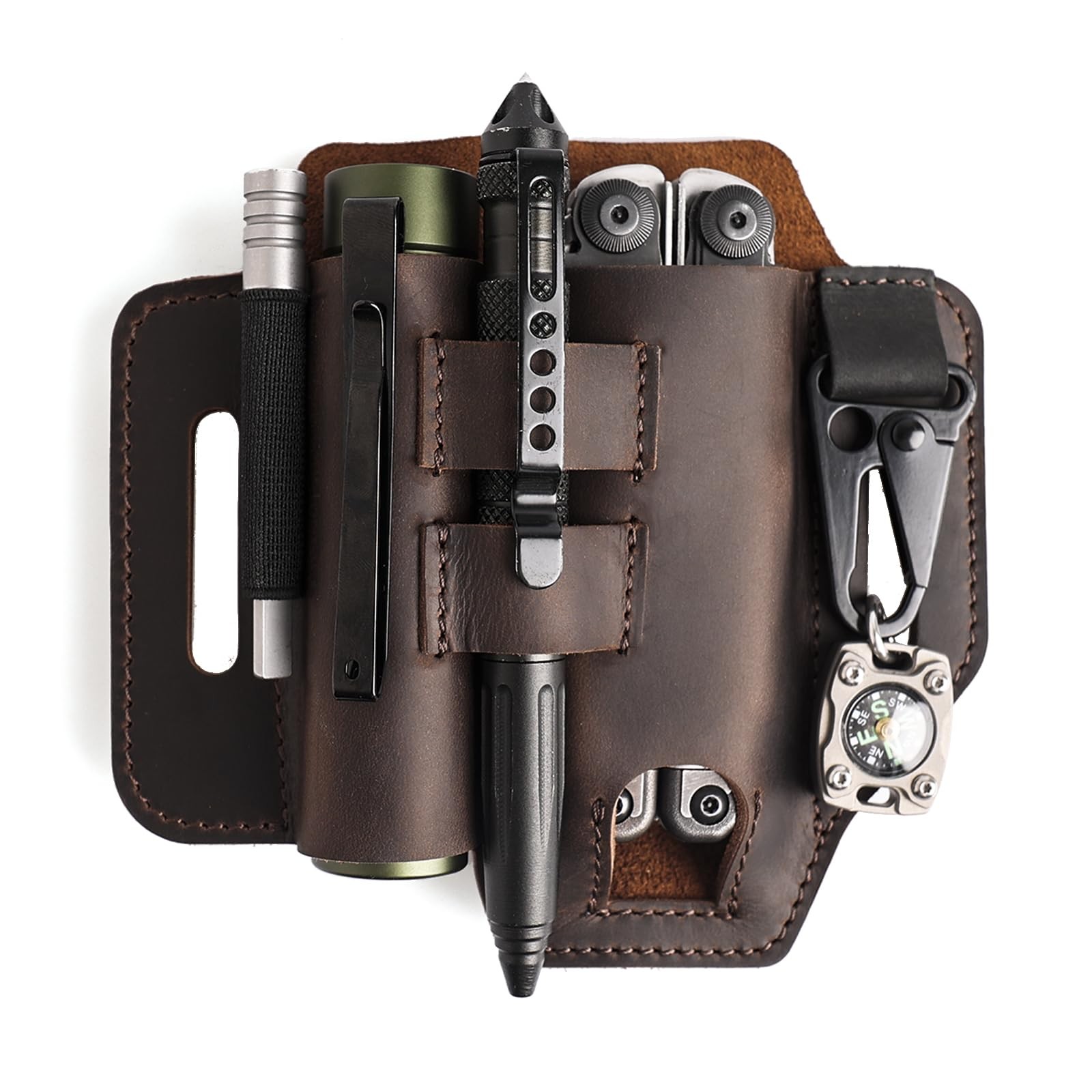 Multitool Sheath for Belt – EDC Belt Organizer – Leather Multitool Holster wi…