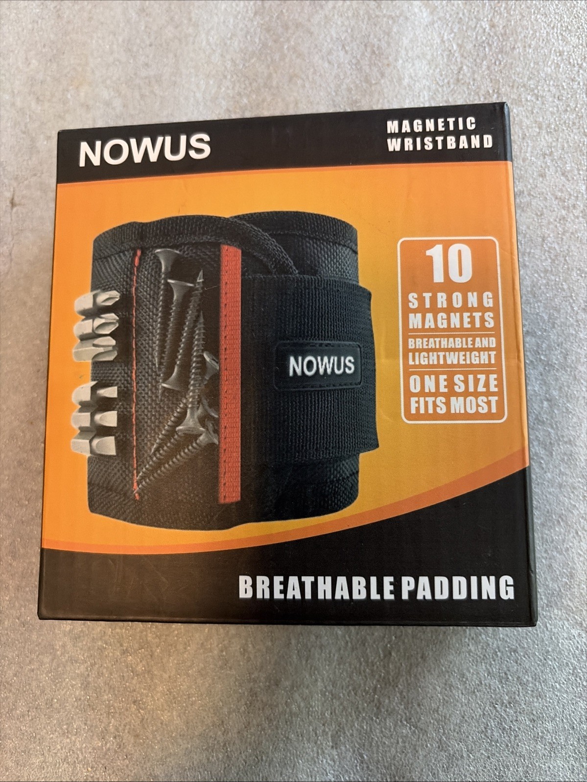 (6)Boxes Nowus Magnetic Wristband / Holds Screws, Drill Bits/ One Size