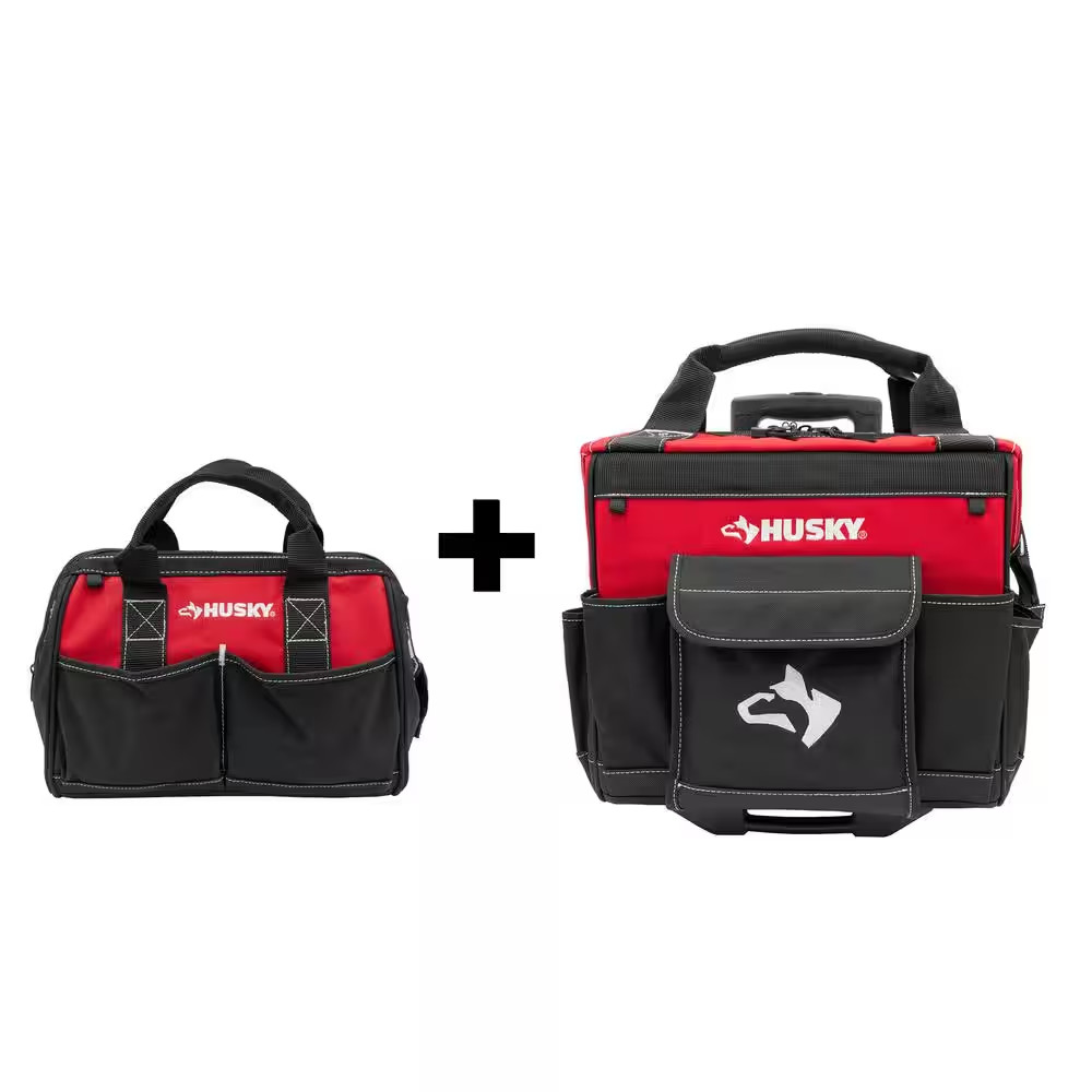 14 In. Rolling Tool Bag with Stackable 12 In. Tool Bag