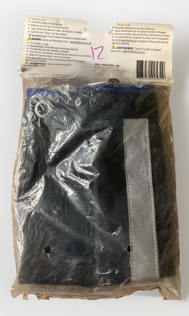 💪Ideal Flat Zipper Pouch 12.5 in. x 7 in. Pro Series Black/Blue New Sealed