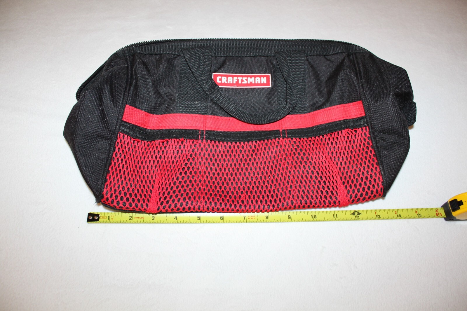 CraftsmanWide Mouth Tool Bag 6 pocket Black/Red 13 in W X 9.75 in H