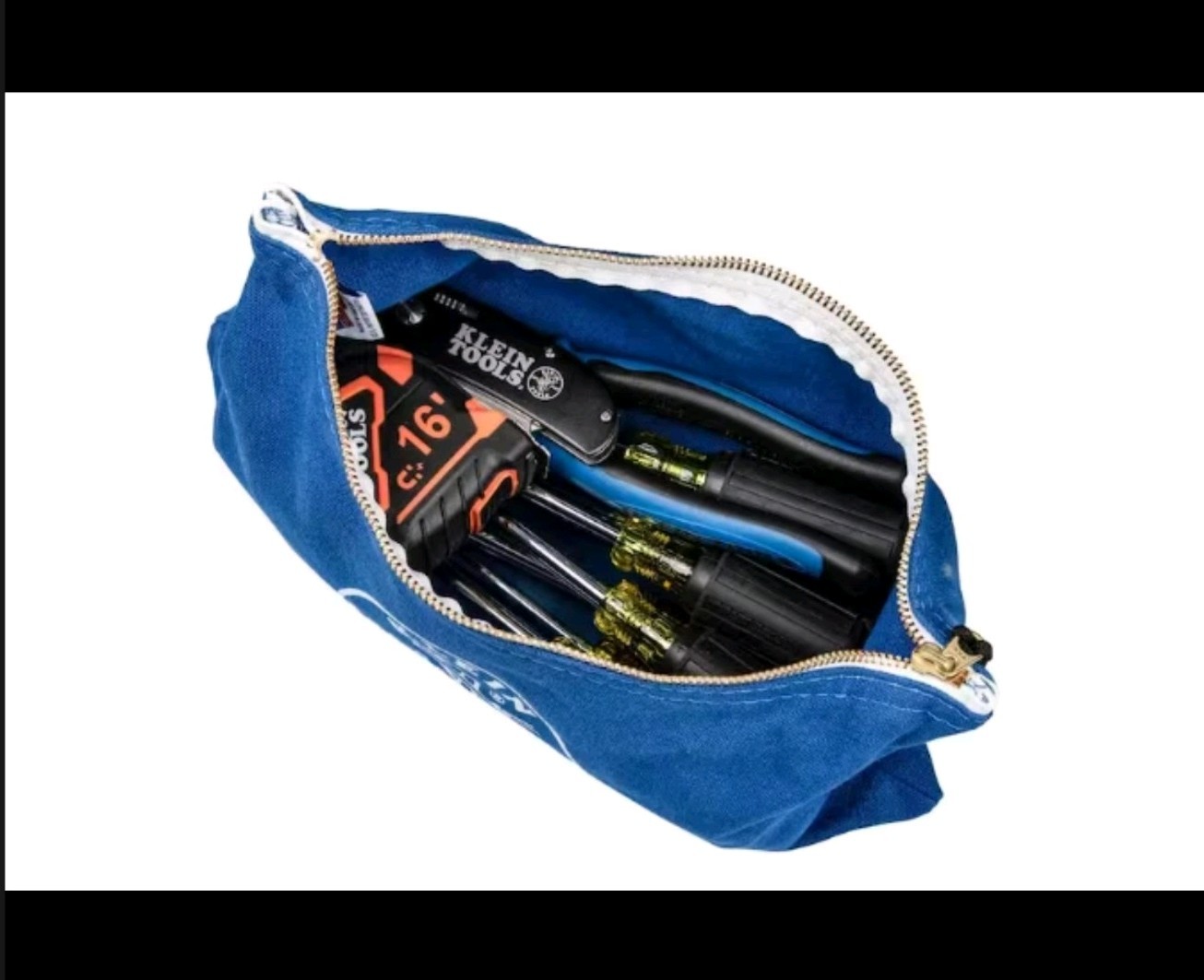 Klein 5140 Zipper Bags Canvas Tool Pouches Olive/Orange/Blue/Yellow 4-Pack NEW