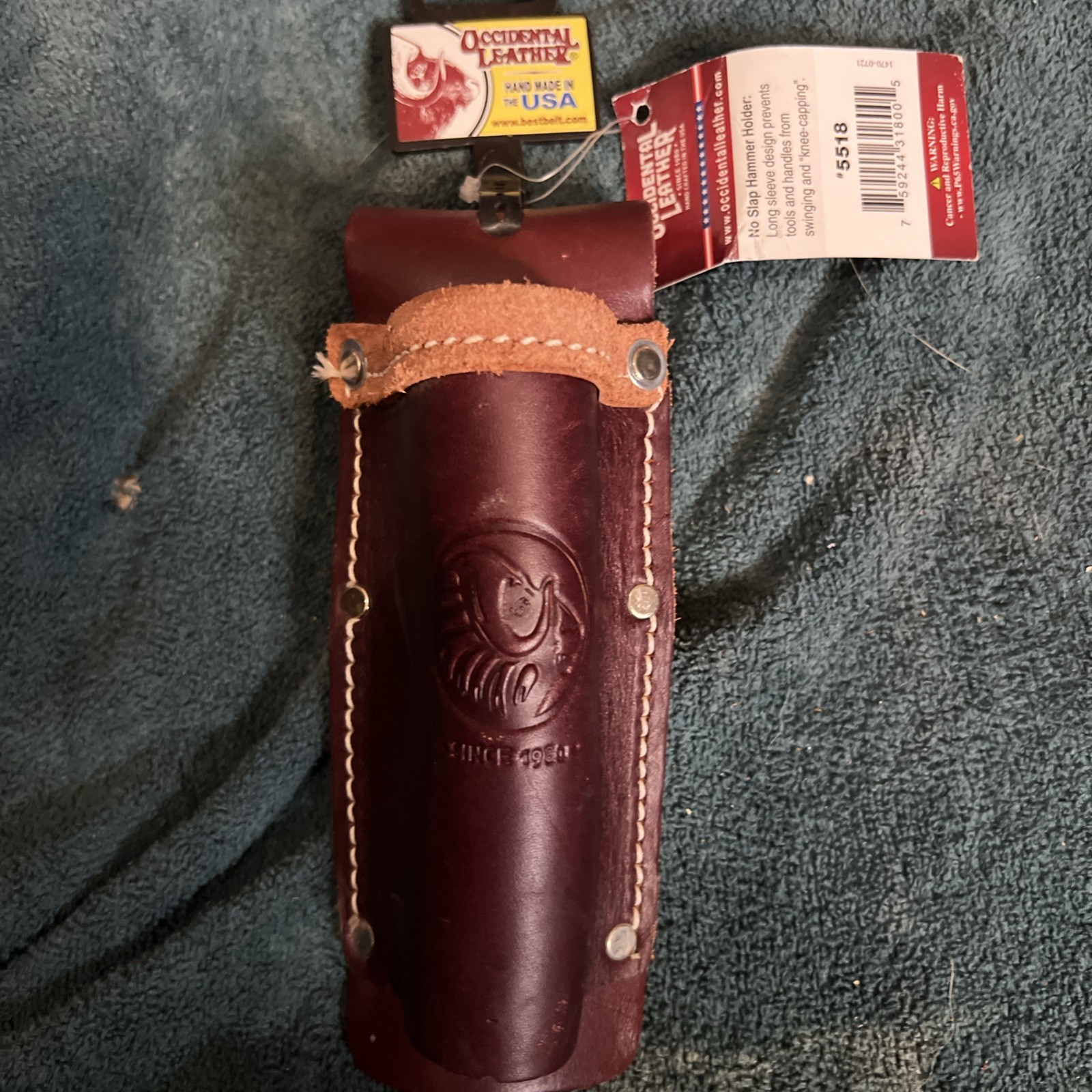 Occidental Leather 5518 No Slap Leather Hammer Holder with Long Sleeve Design