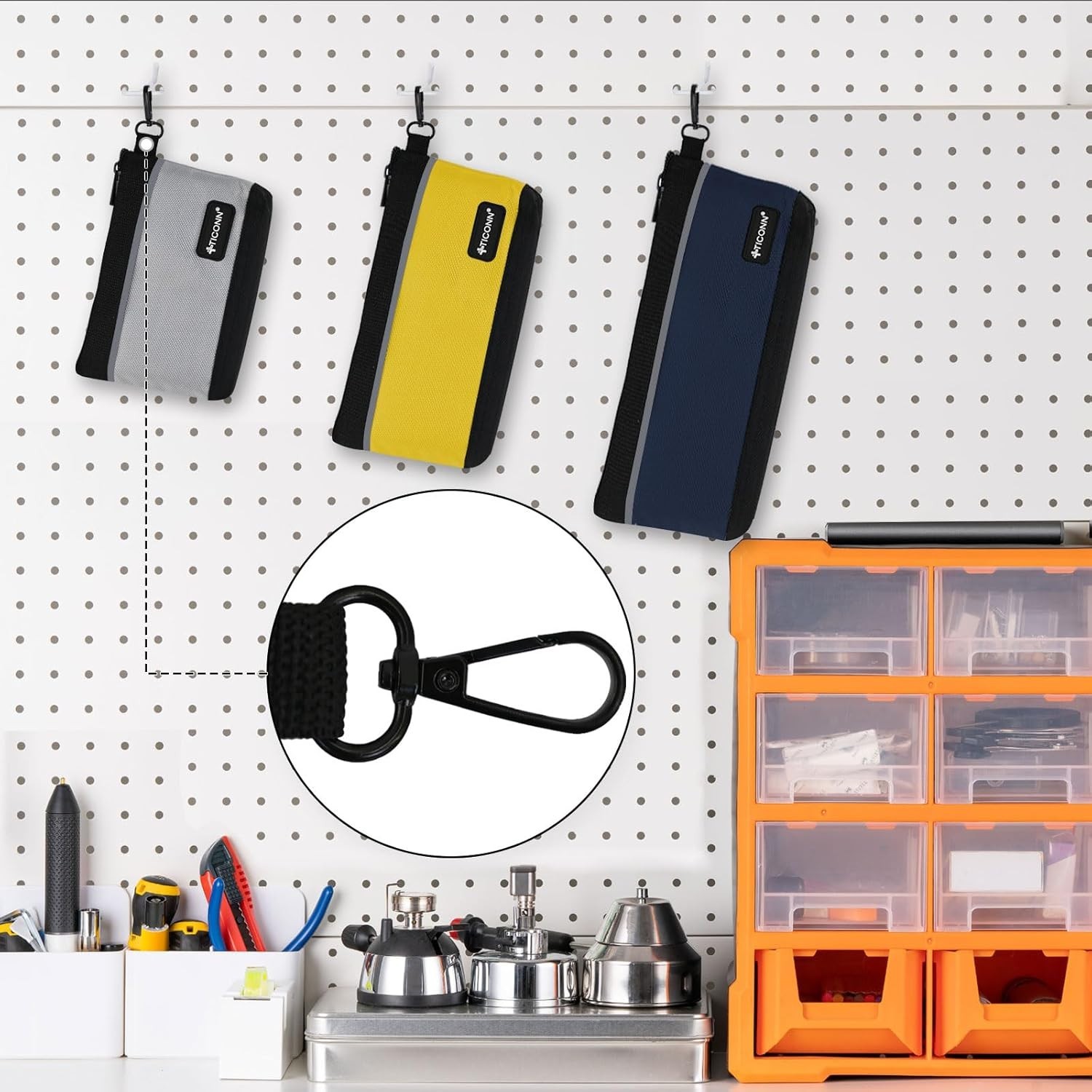 Water-Resistant Tool Storage Bags, 6 Pack Combo in Stylish Multicolor Options
