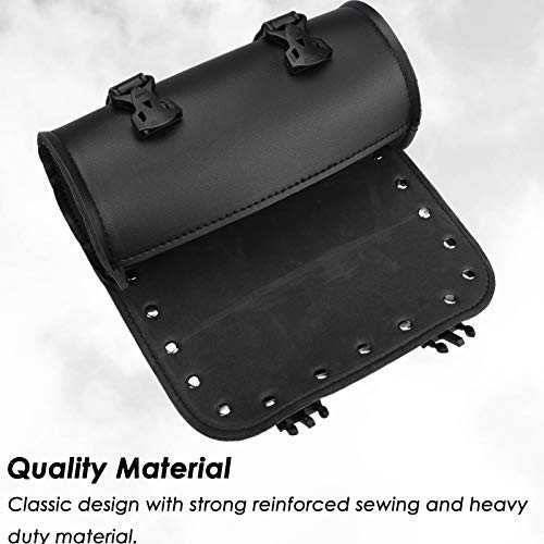 Motorcycle Tool Bag, Motorcycle Fork Bag PU Leather Universal Medium Black