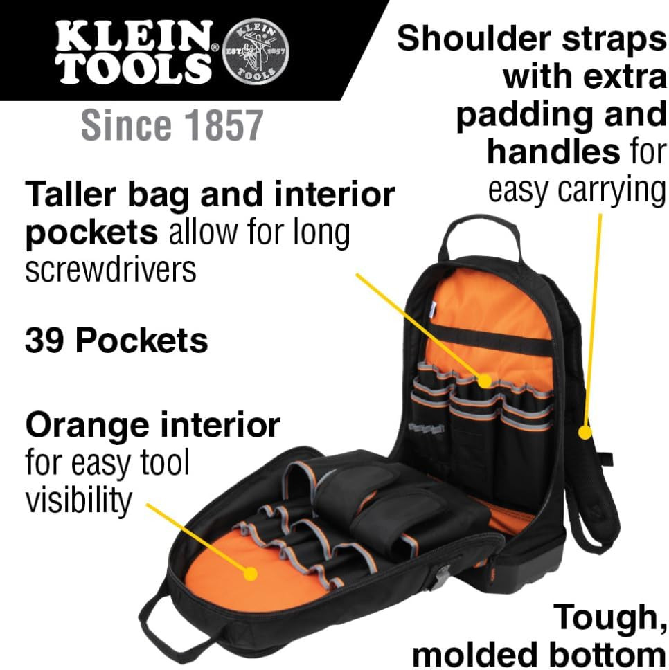 Tradesman Pro 4-Piece Backpack Tool Kit with Zipper Bags & Magnetizer