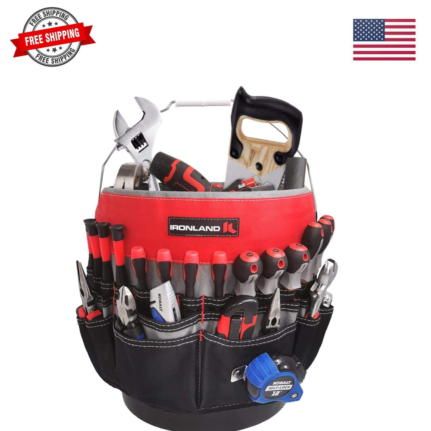 Bucket Tool Organizer Fit 3.5-5 Gallon Bucket, 51 Pockets, Bucket Tool Caddy …
