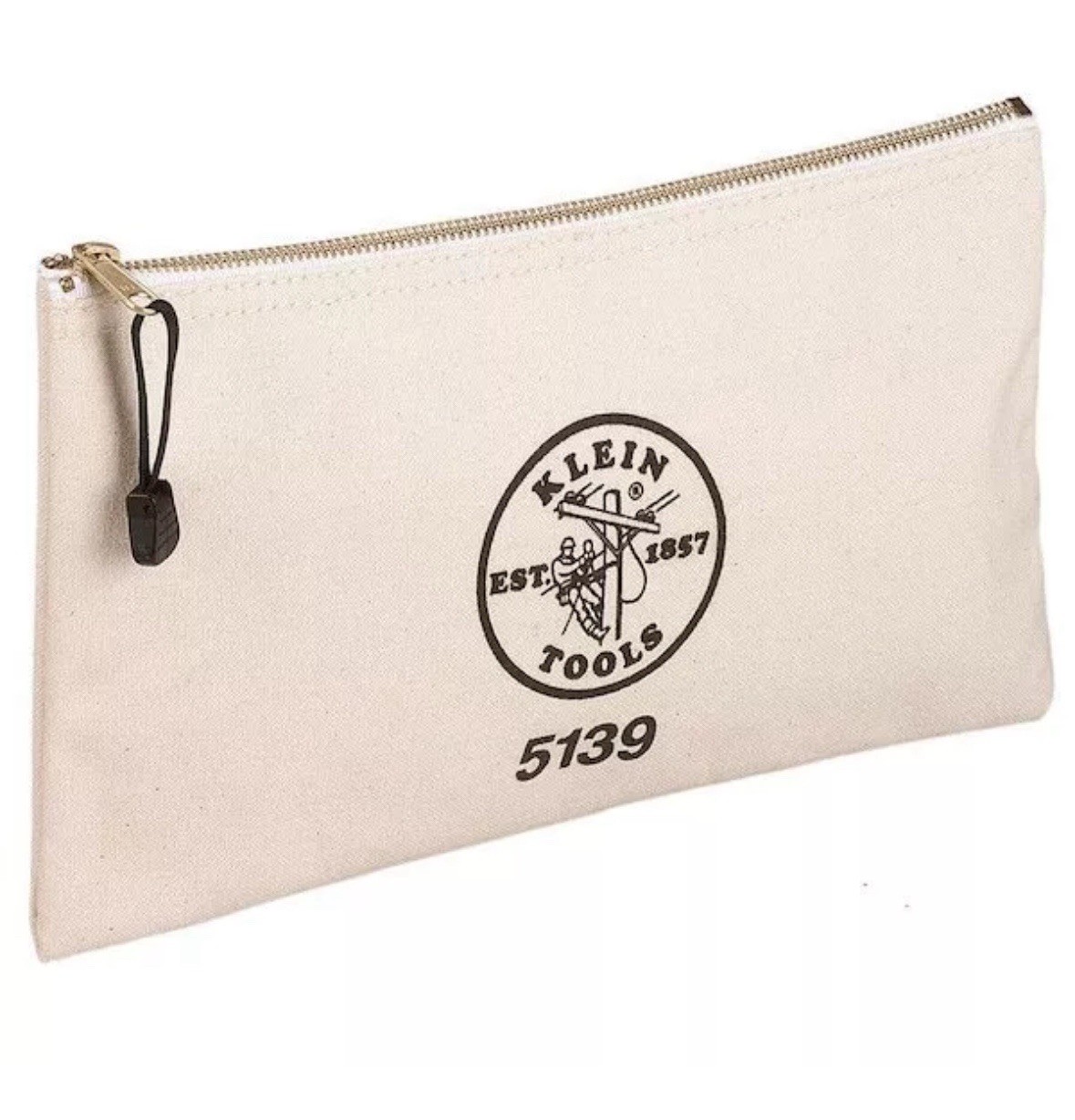 Klein Tools 5139 Zipper Bag Canvas Tool Pouch Heavy Duty Zippered NEW