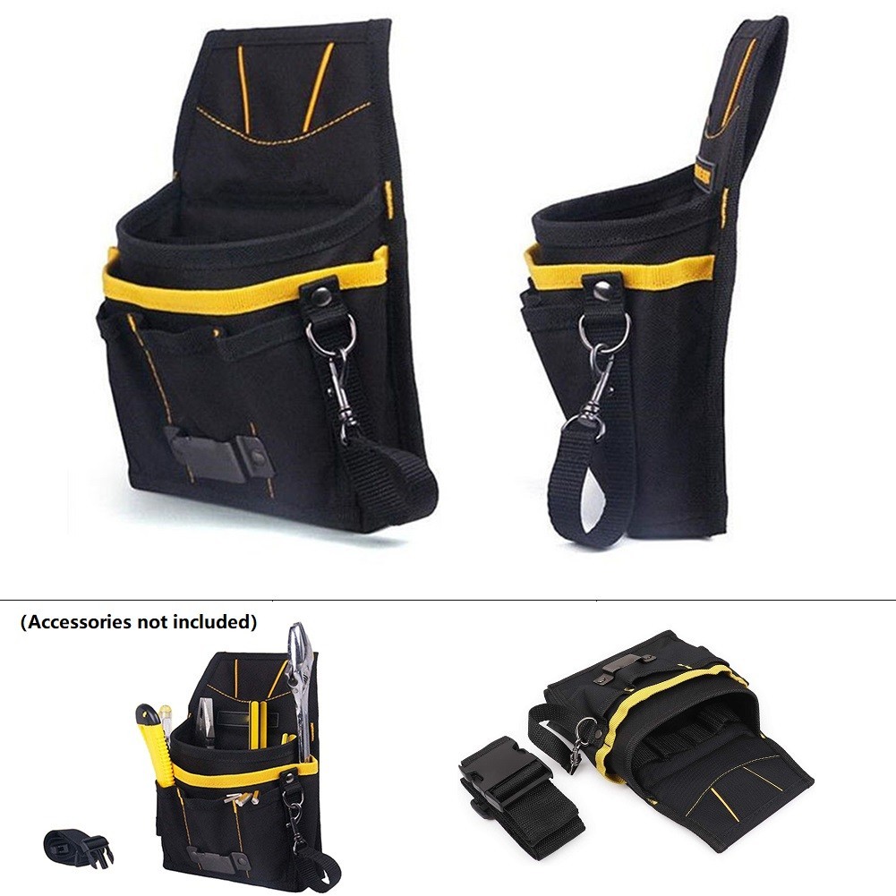 Brand New Tool Bag With Pockets Belt Tool Black Holder 600D Oxford Fabric