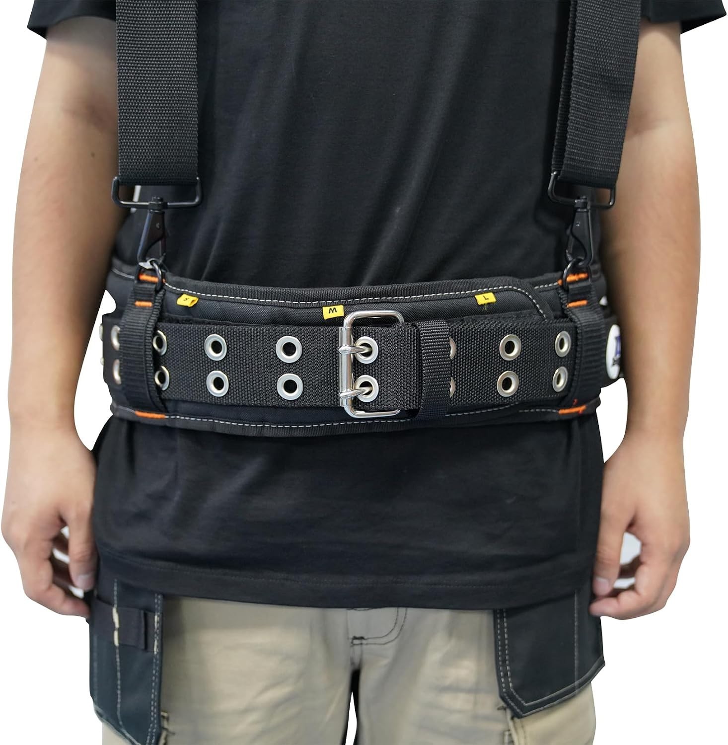 20-222 Heavy Duty Polyester Tool Rig Padded Belt Black for Construction