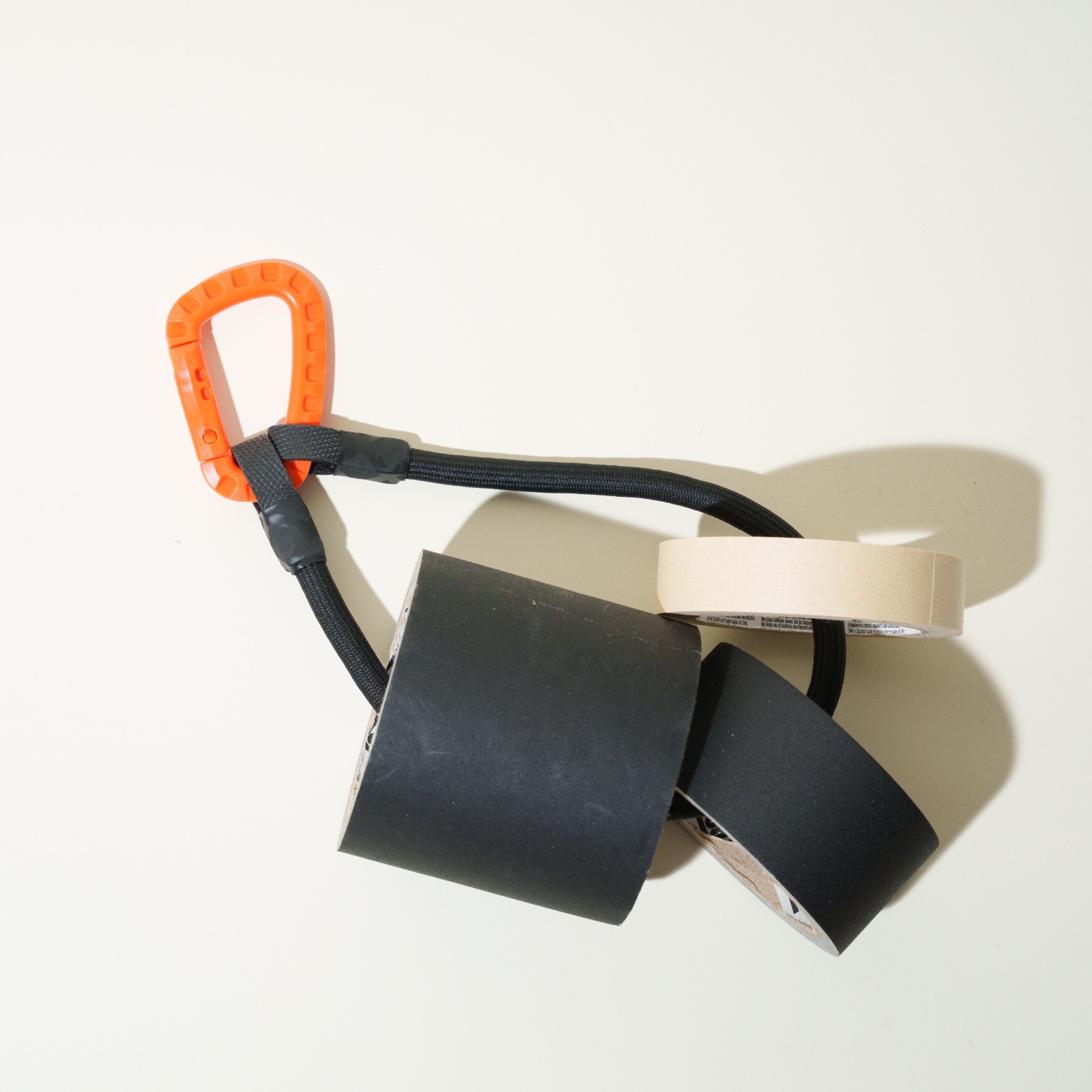 Handmade 2x 22” Gaffer Tape Holder Lanyard Red & Black Rope w/Carabiner