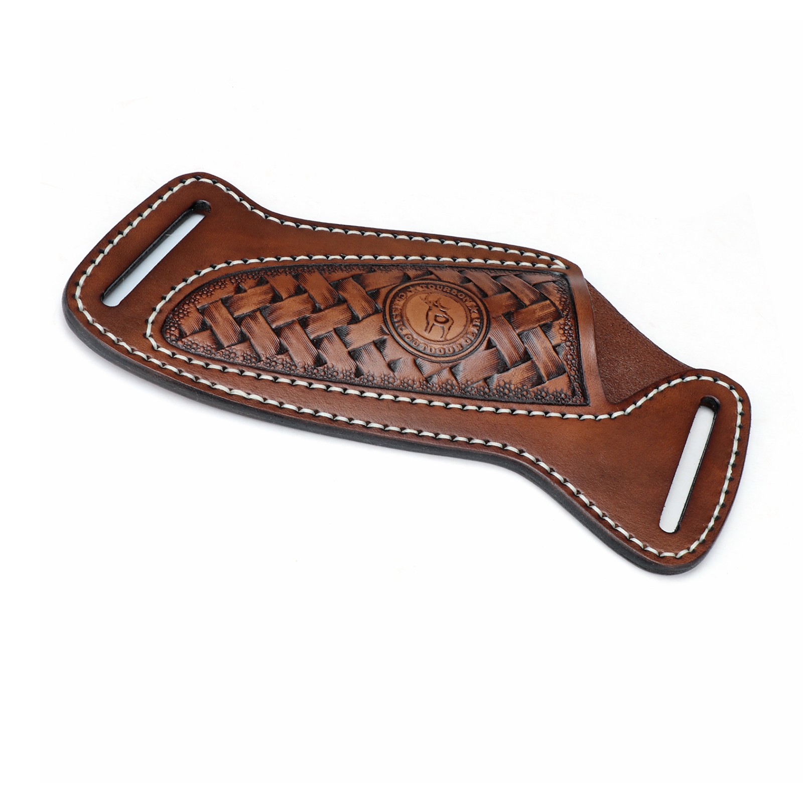 TOURBON Leather Fixed Blade Knife Sheath Belt Pouch EDC Knives Case Camping