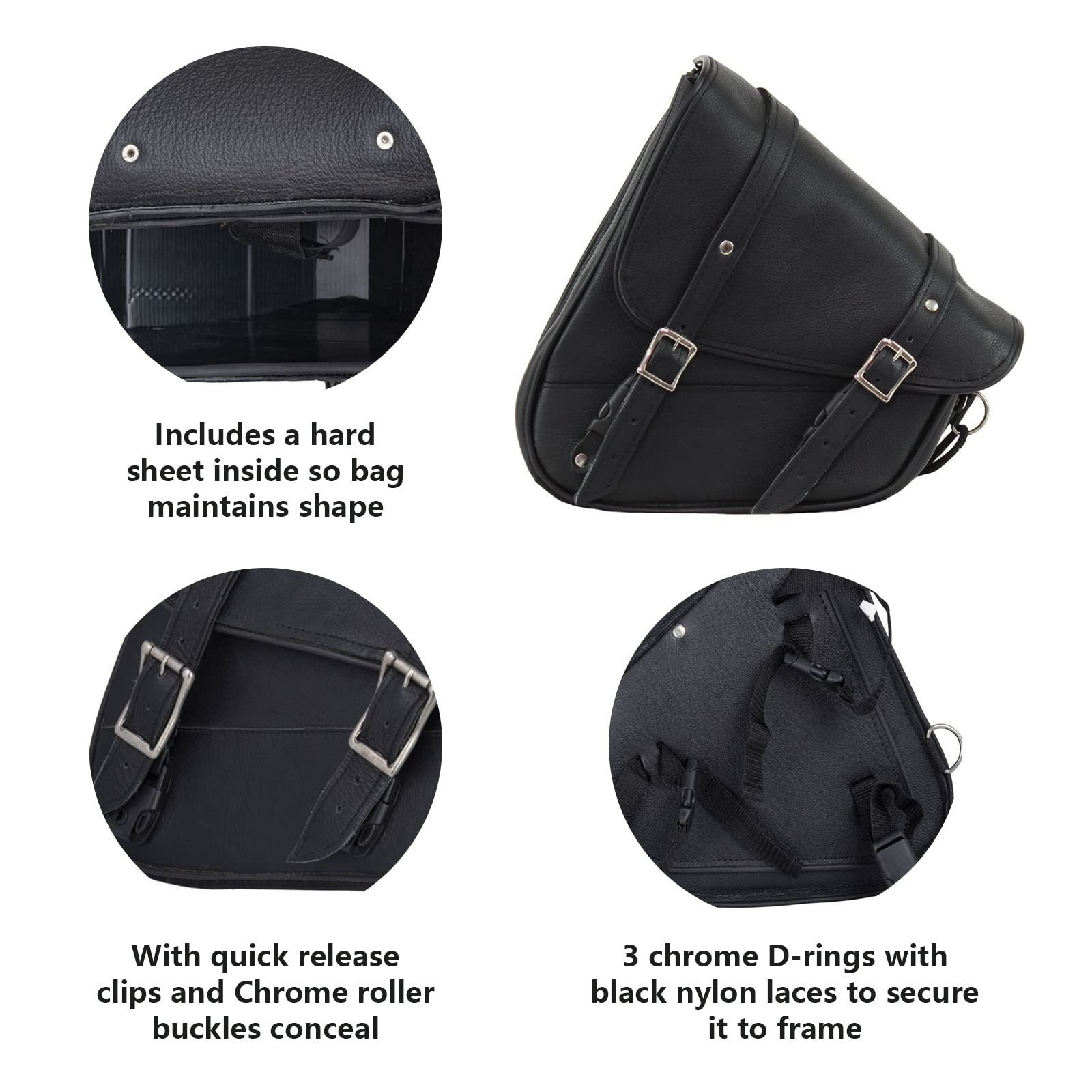 Premium Naked Leather Swing Arm Bag For Motorcycle Left Side Solo Bags Saddle…