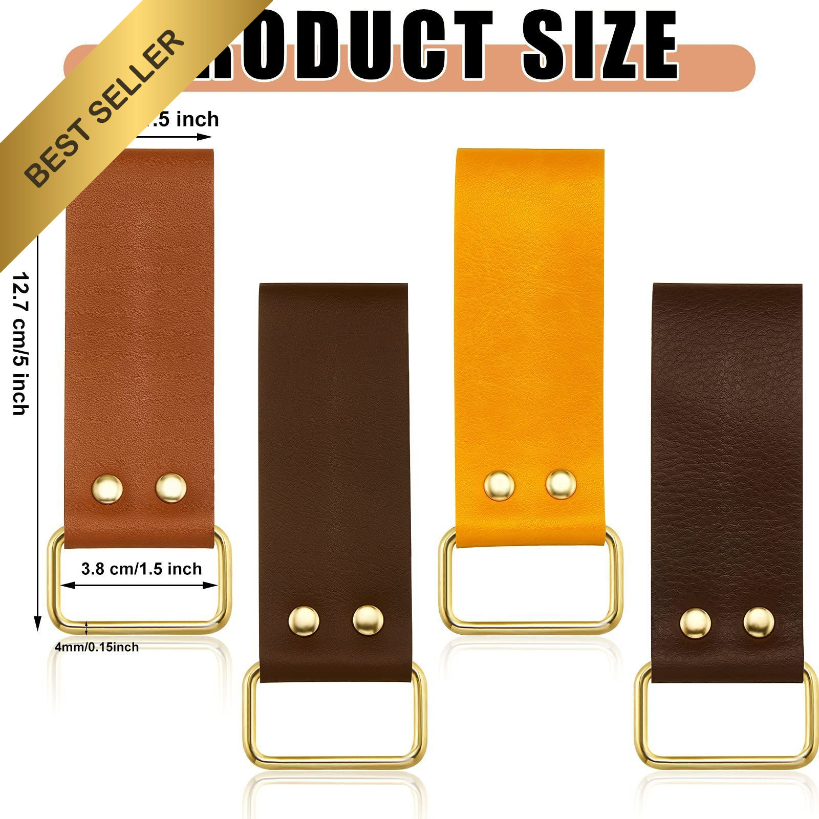 Jetec 4 Pack Leather Tape Measure Holder Heavy Duty Tool Holster Clip for Belt