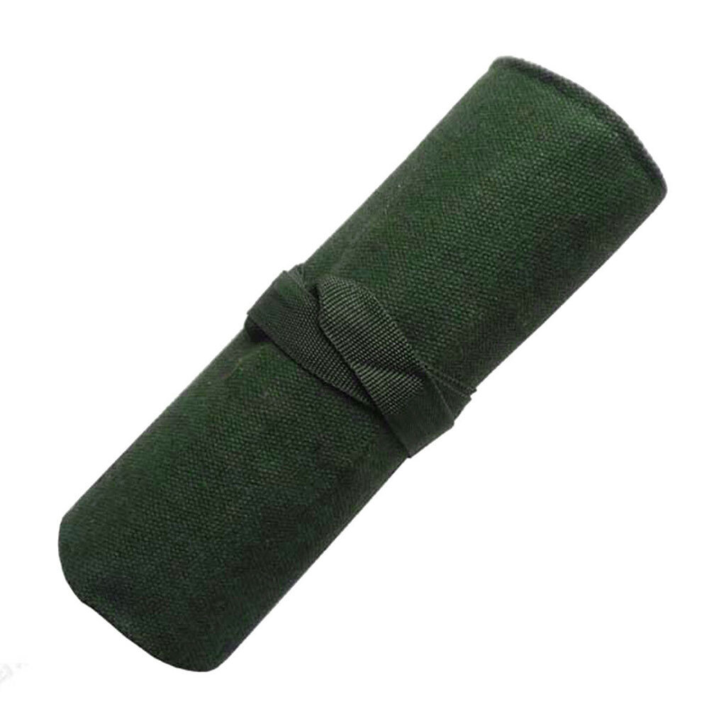 10Pockets Canvas Spanner Wrench Tool Roll Up storage bag Organizer Pouches Case*