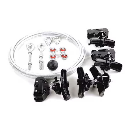 Dayton 33N211 Festoon System Kit, 1/4 In Rope, L 20 Ft
